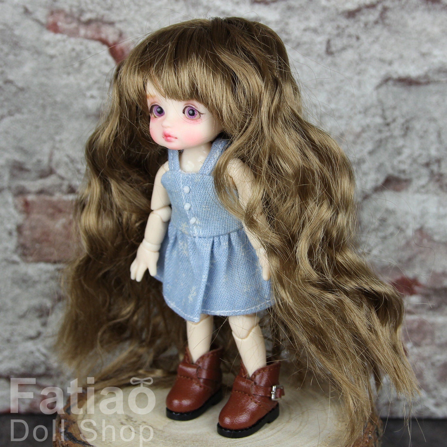 Fatiao - New BJD Dollfie pukipuki BF Pocket 3-4" Doll Wig - Latte