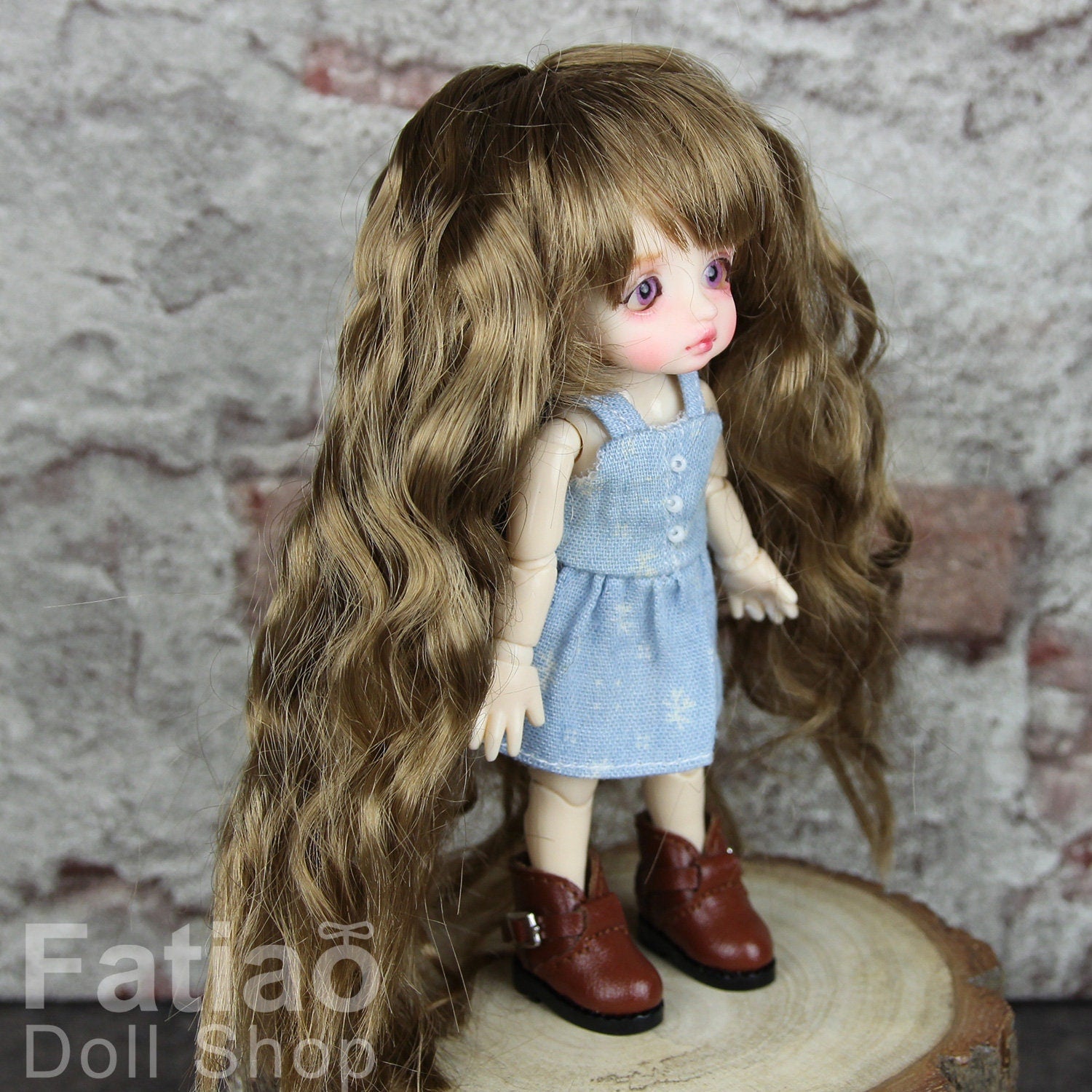 Fatiao - New BJD Dollfie pukipuki BF Pocket 3-4" Doll Wig - Latte