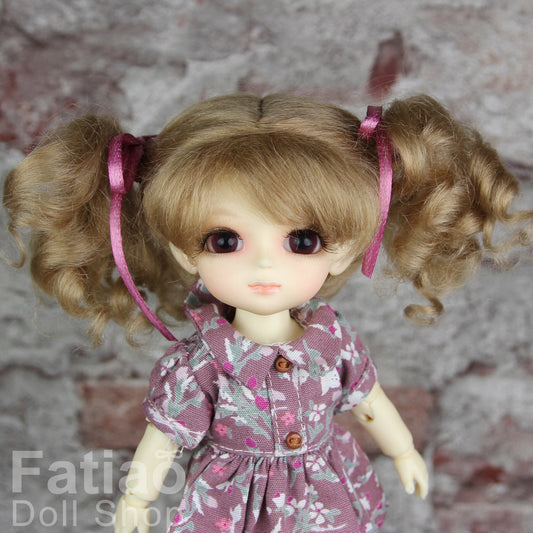 Fatiao - Dollfie Lati Yellow Pukifee 5-6 inch Mohair Doll Wig - Latte