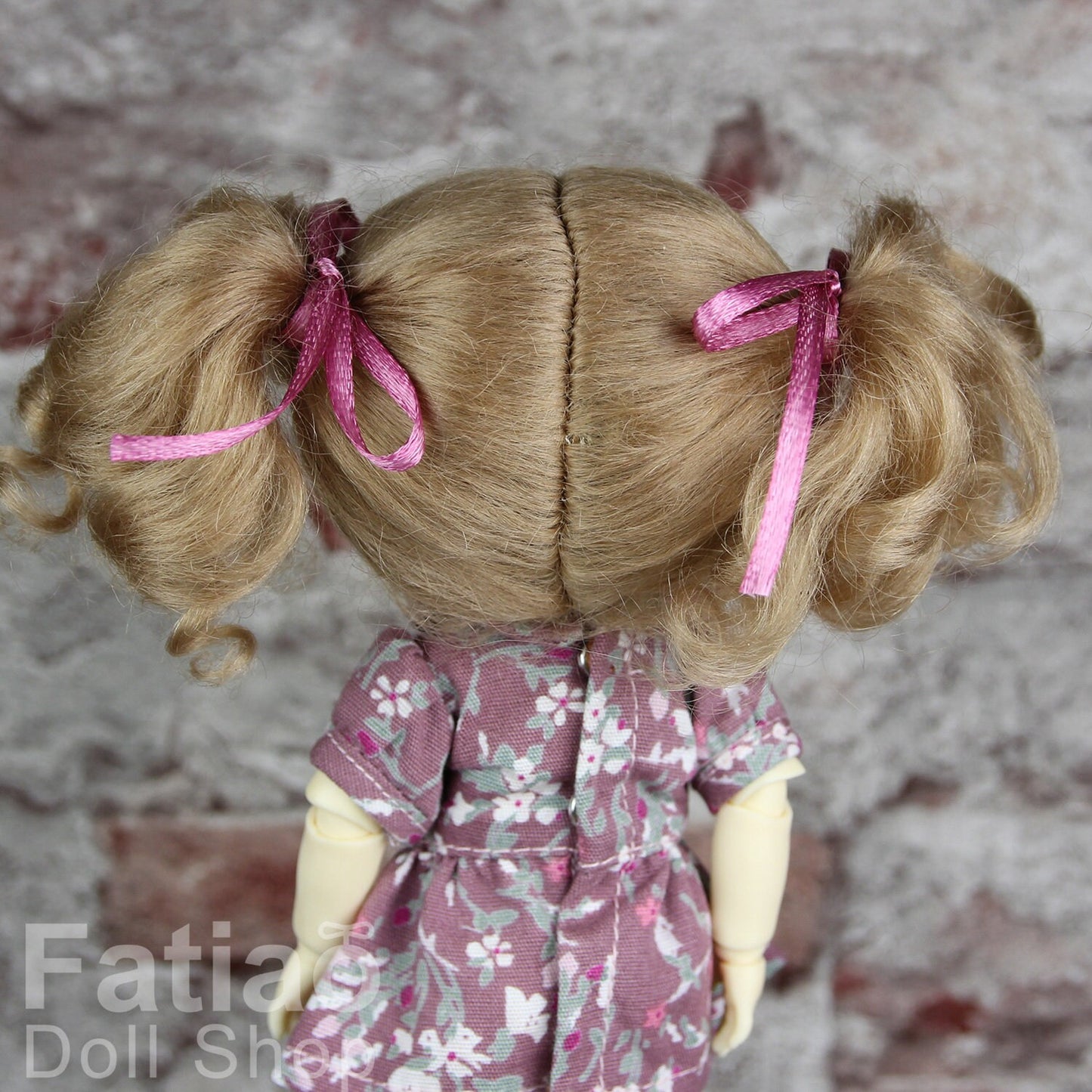 Fatiao - Dollfie Lati Yellow Pukifee 5-6 inch Mohair Doll Wig - Latte