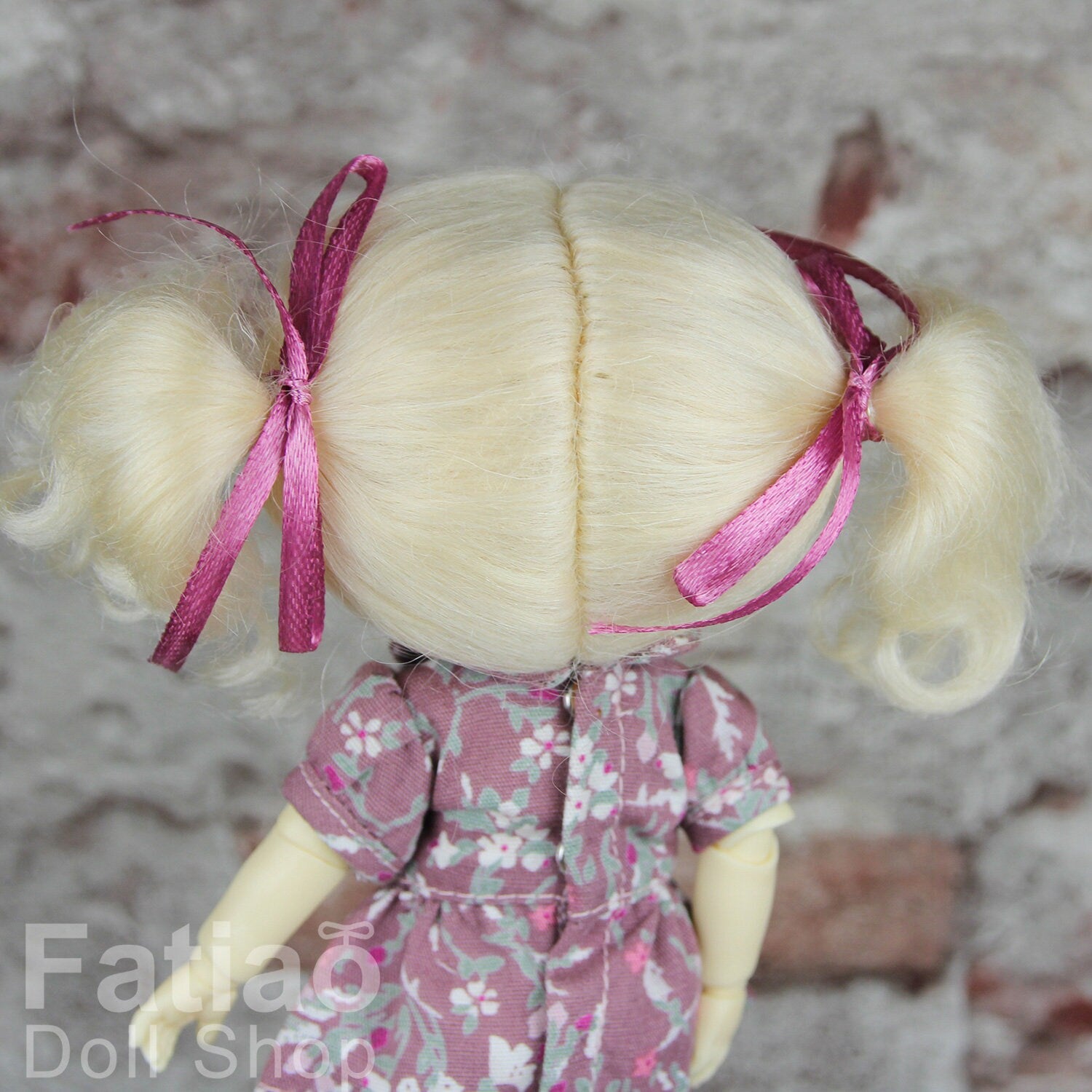 Fatiao - Dollfie Lati Yellow Pukifee 5-6 inch Mohair Doll Wig - Blonde