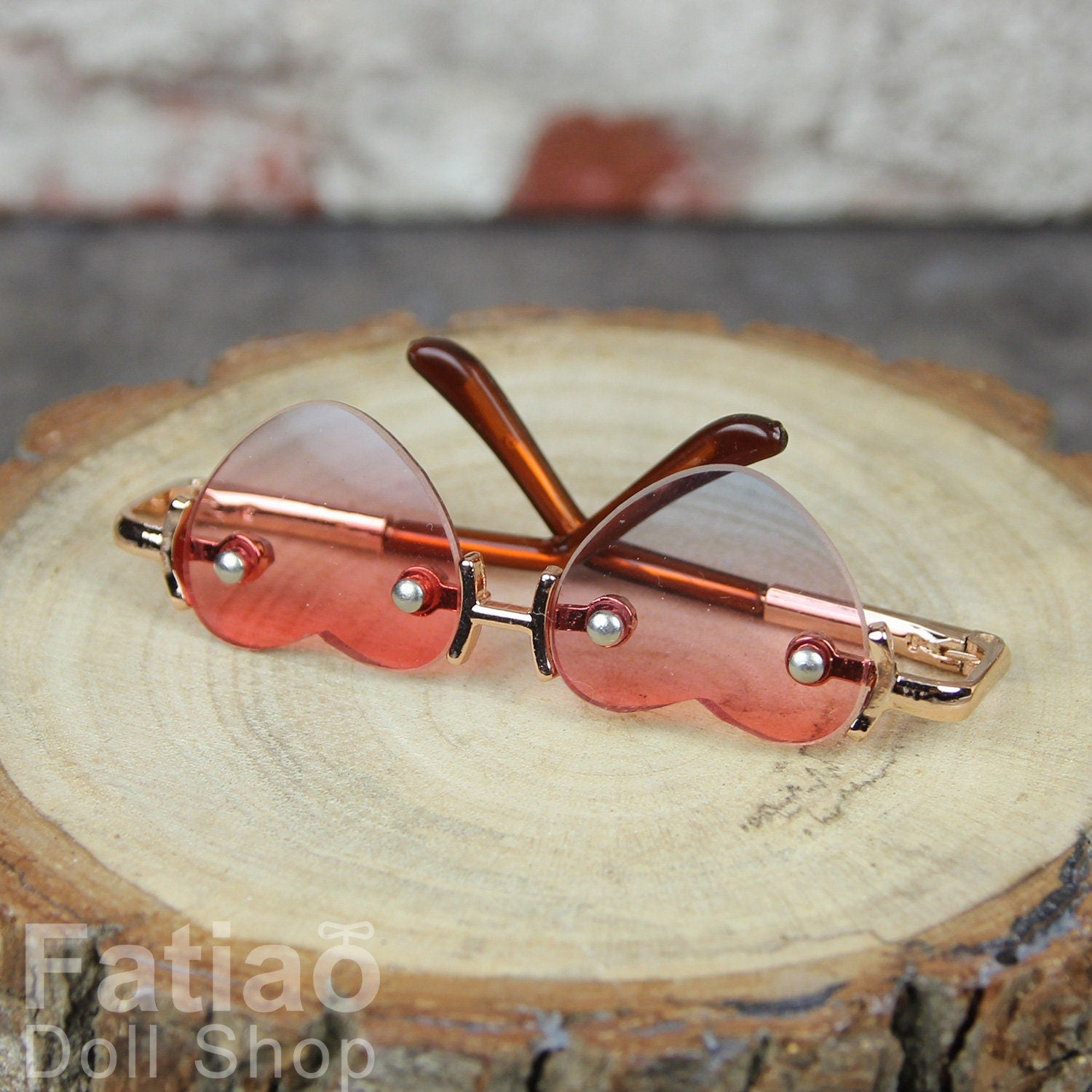 New fashion Rimless Frames Dolls Glasses fit 1/3 BJD SD Super Dollfie Heart Gradient color