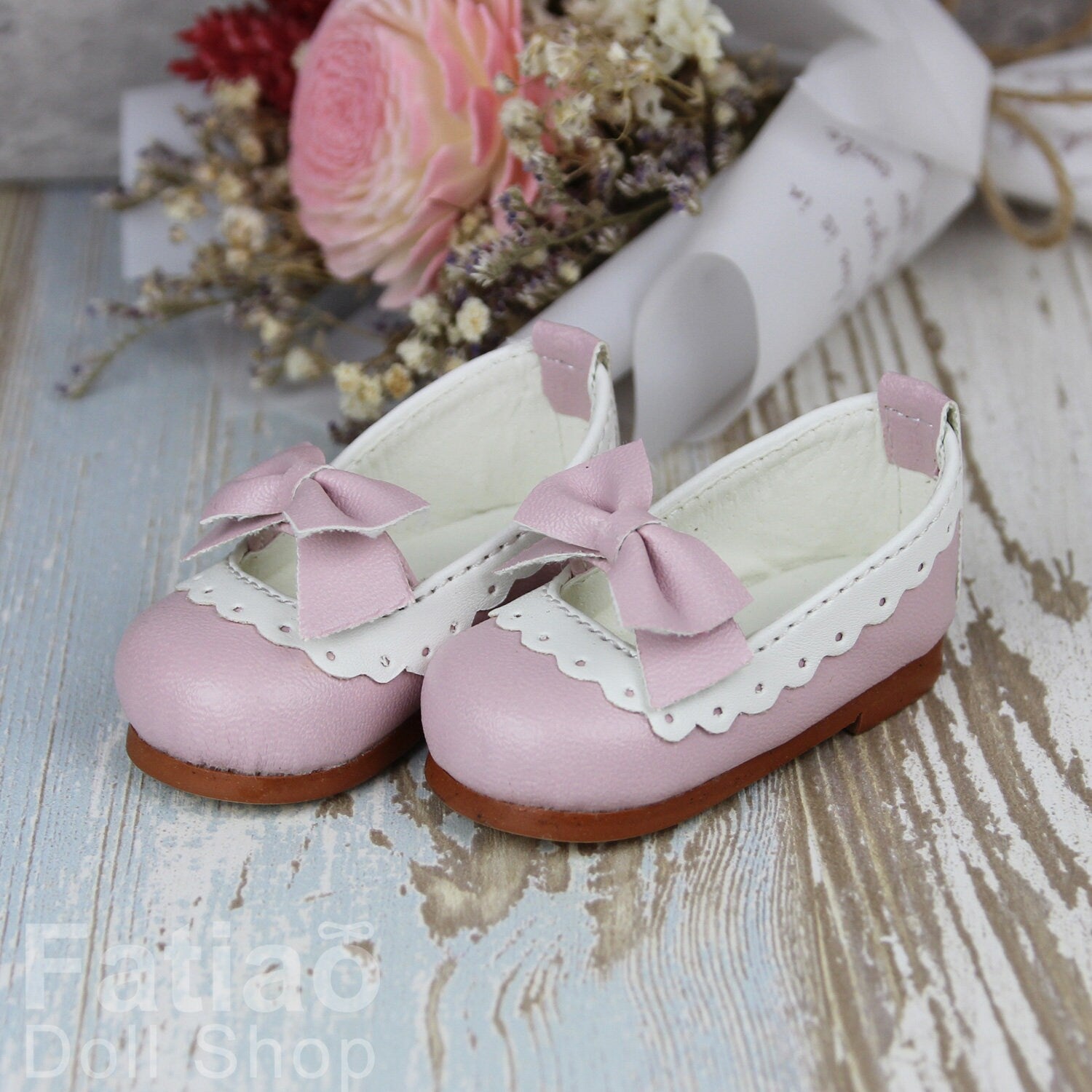 Fatiao - New 1/4 BJD MSD Dollfie Dolls Mary Jane Shoes - Pink (Size 5.5cm)