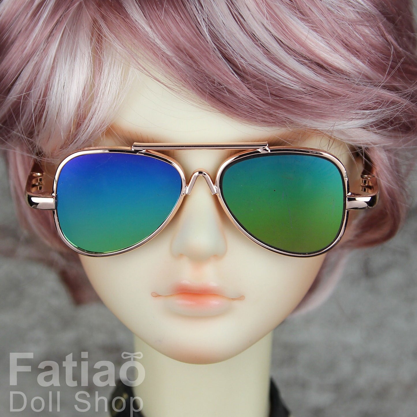 New fashion Rimless Frames Dolls Sun Glasses fit 1/3 BJD SD Super Dollfie - Gold