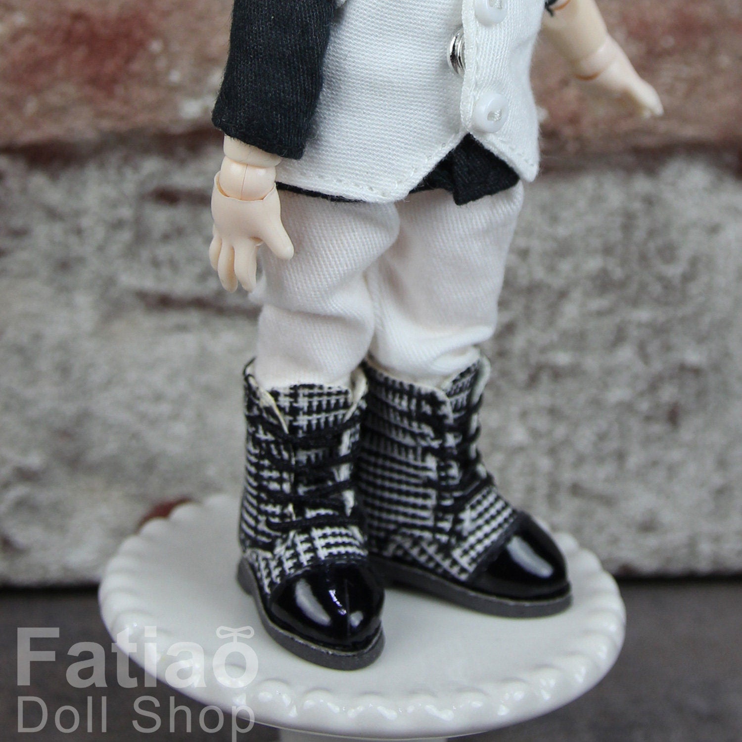 Fatiao - New OB11 Obitsu 11 Cu-poche 1/12 BJD Nendoroid GSC Blythe OB22 pullip doll Lace-up boots shoes
