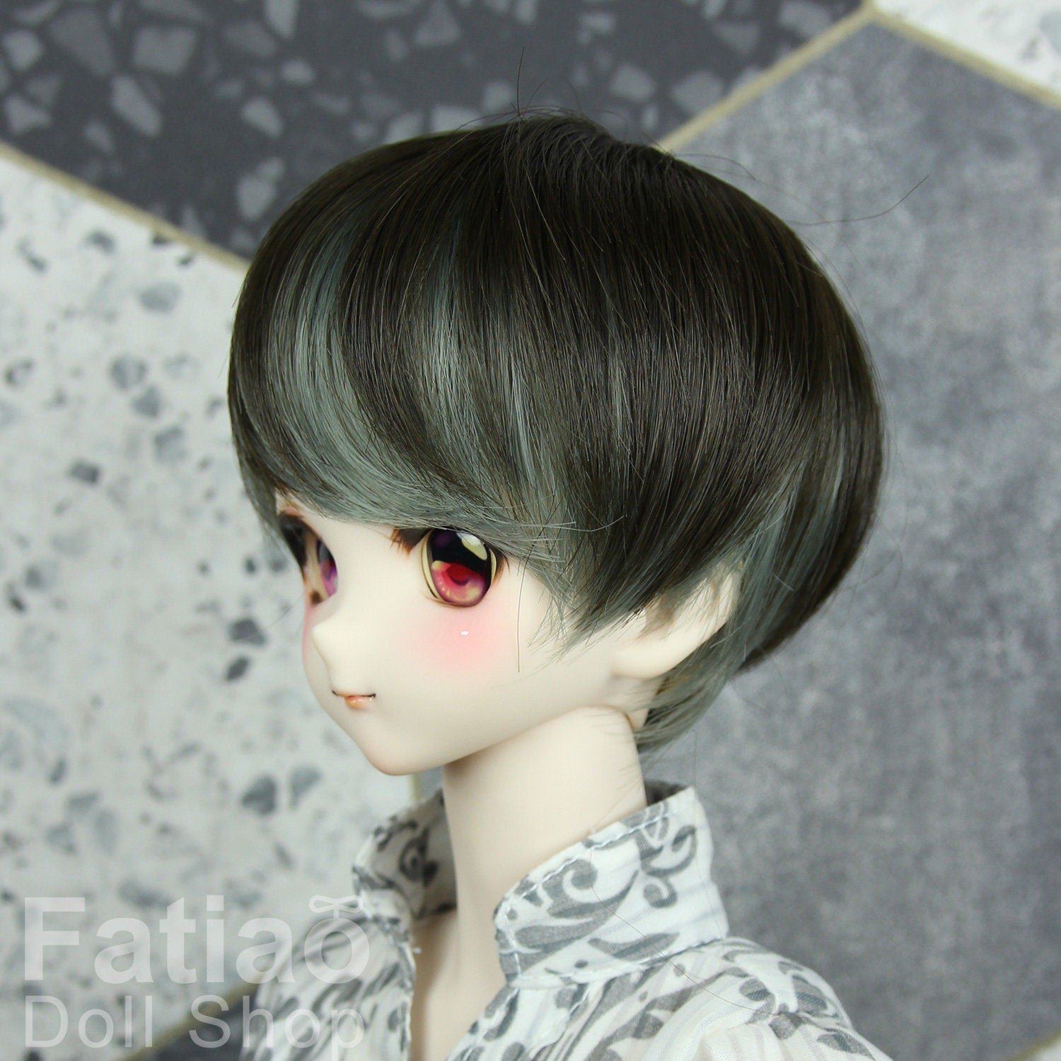 Fatiao - New Dollfie SD 1/3 BJD DD Dolls short Wig size 8-9" - Black forest