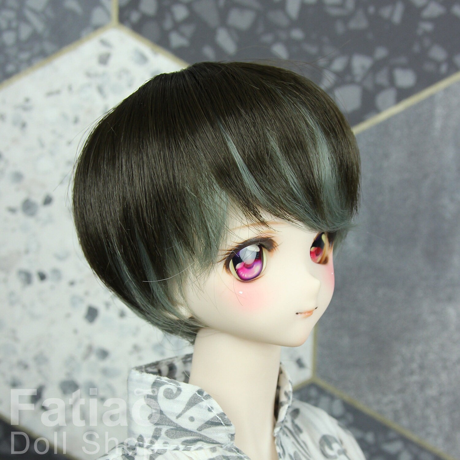 Fatiao - New Dollfie SD 1/3 BJD DD Dolls short Wig size 8-9" - Black forest