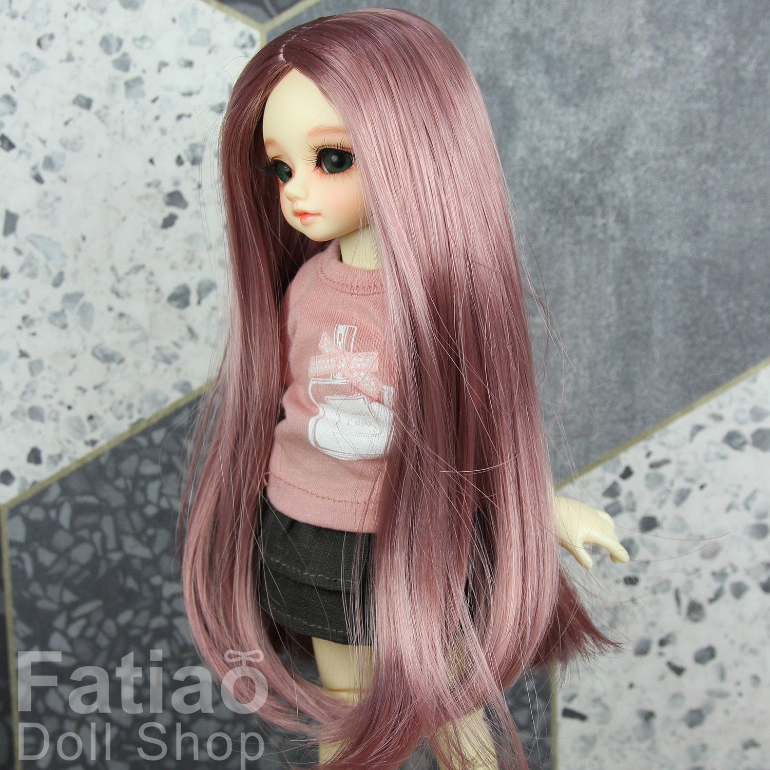Fatiao - New Dolls Wig Dollfie Yo-SD 1/6 BJD 6-7" size - Deep Pink