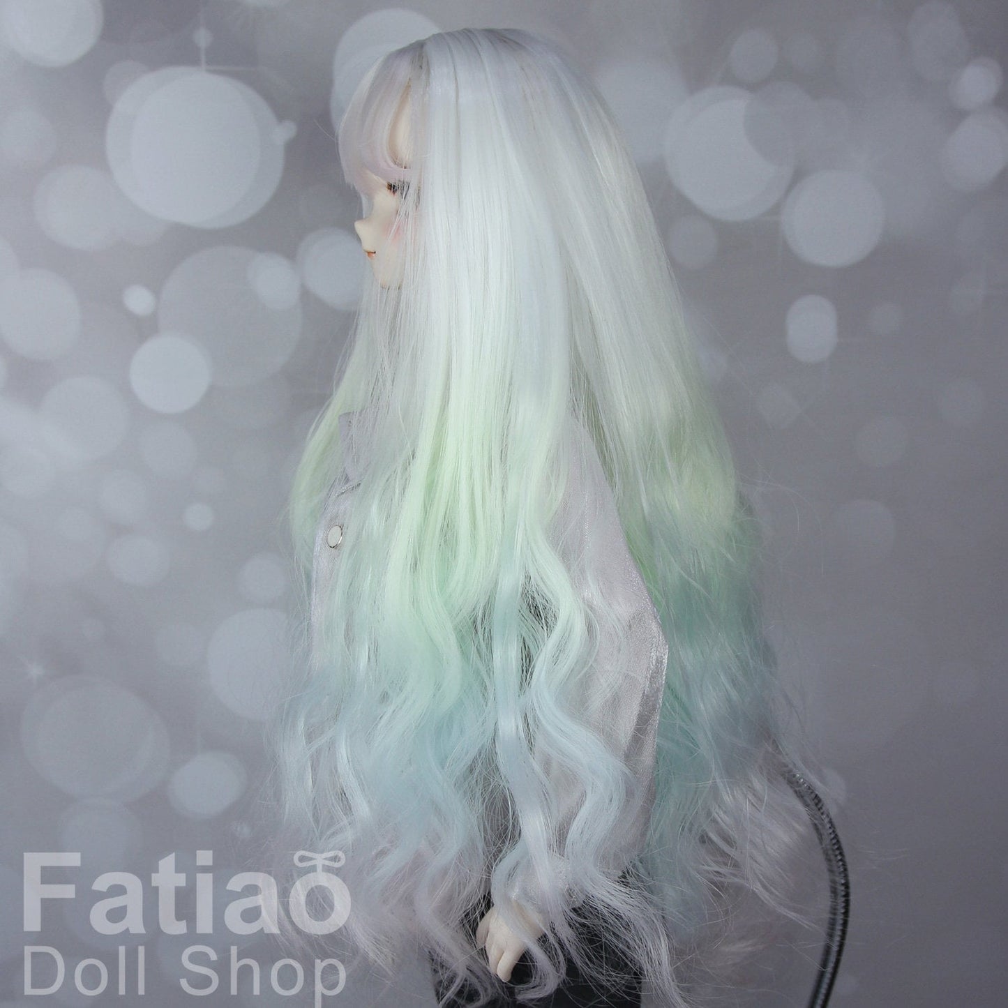 Fatiao - New Dollfie SD 1/3 BJD DD Dolls Long curly Wig size 8-9" - Gradient marshmallow