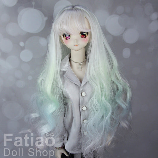 Fatiao - New Dollfie SD 1/3 BJD DD Dolls Long curly Wig size 8-9" - Gradient marshmallow