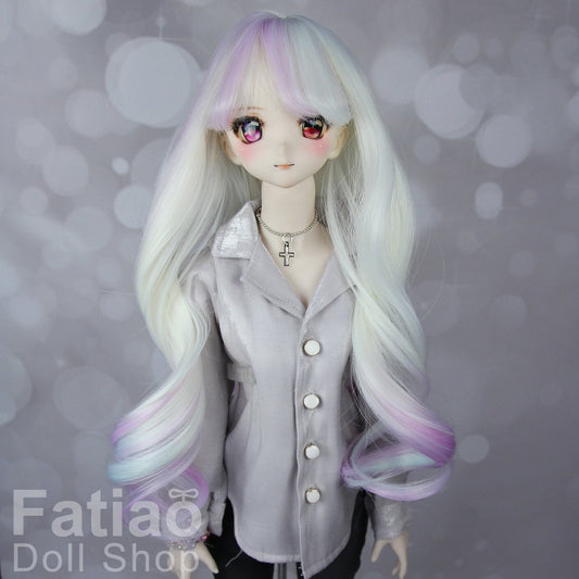 Fatiao - New Dollfie SD 1/3 BJD DD Dolls Long curly Wig size 8-9" - Rainbow Candy