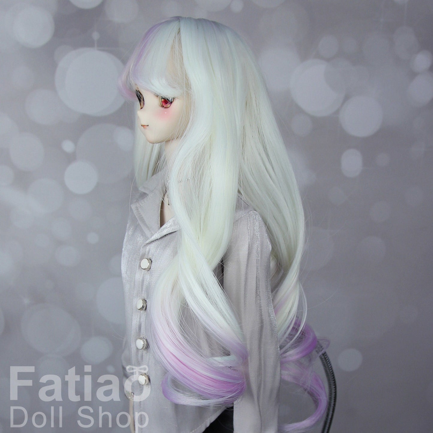 Fatiao - New Dollfie SD 1/3 BJD DD Dolls Long curly Wig size 8-9" - Rainbow Candy