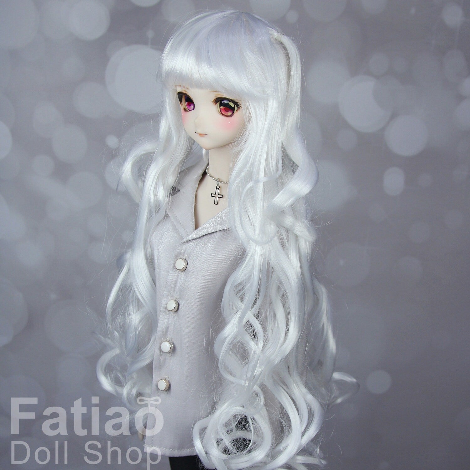 Fatiao - New Dollfie SD DD 1/3 BJD Dolls Wig size 8-9" - white