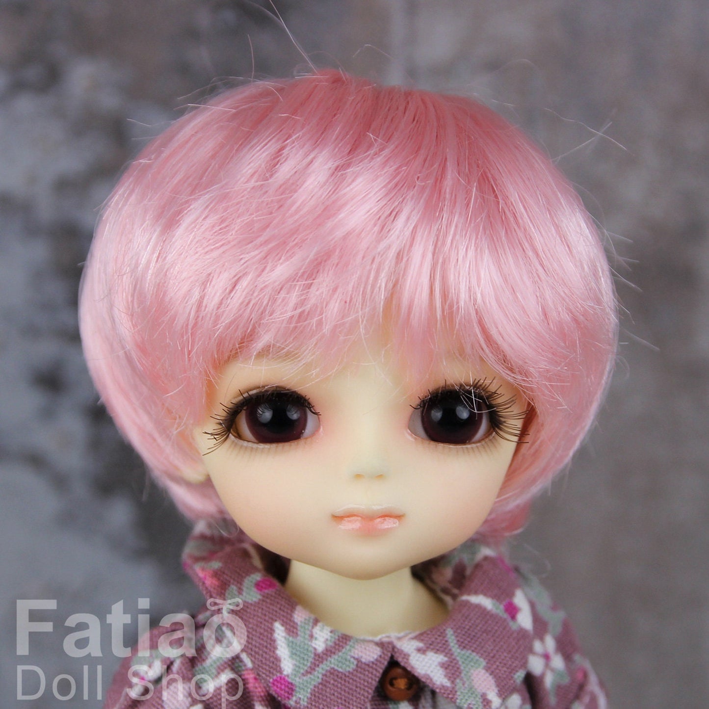 Fatiao - Dollfie Lati Yellow Pukifee 5-6" Angel Doll Wig Pink