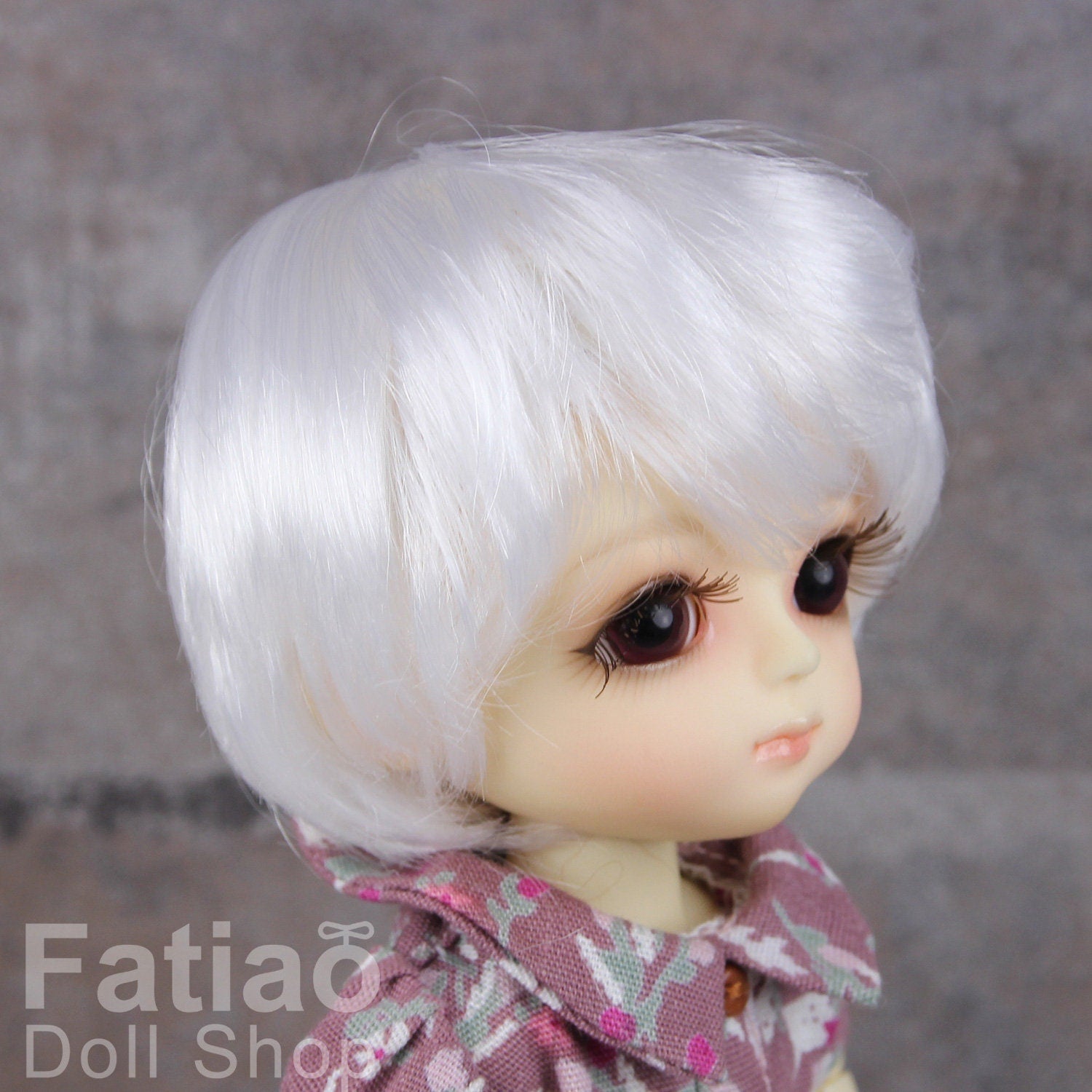 Fatiao - Dollfie Lati Yellow Pukifee 5-6" Angel Doll Wig White