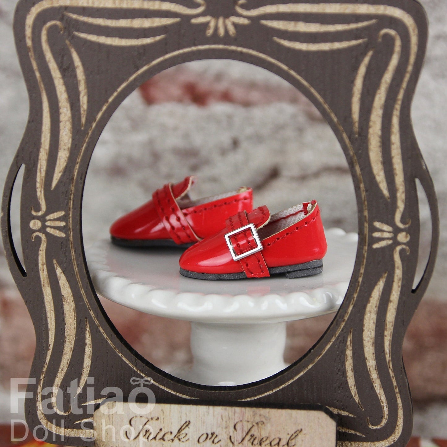 Fatiao - New Lati Yellow Pukifee BJD Doll Patent leather Shoes - Square button (Size 2.6cm)