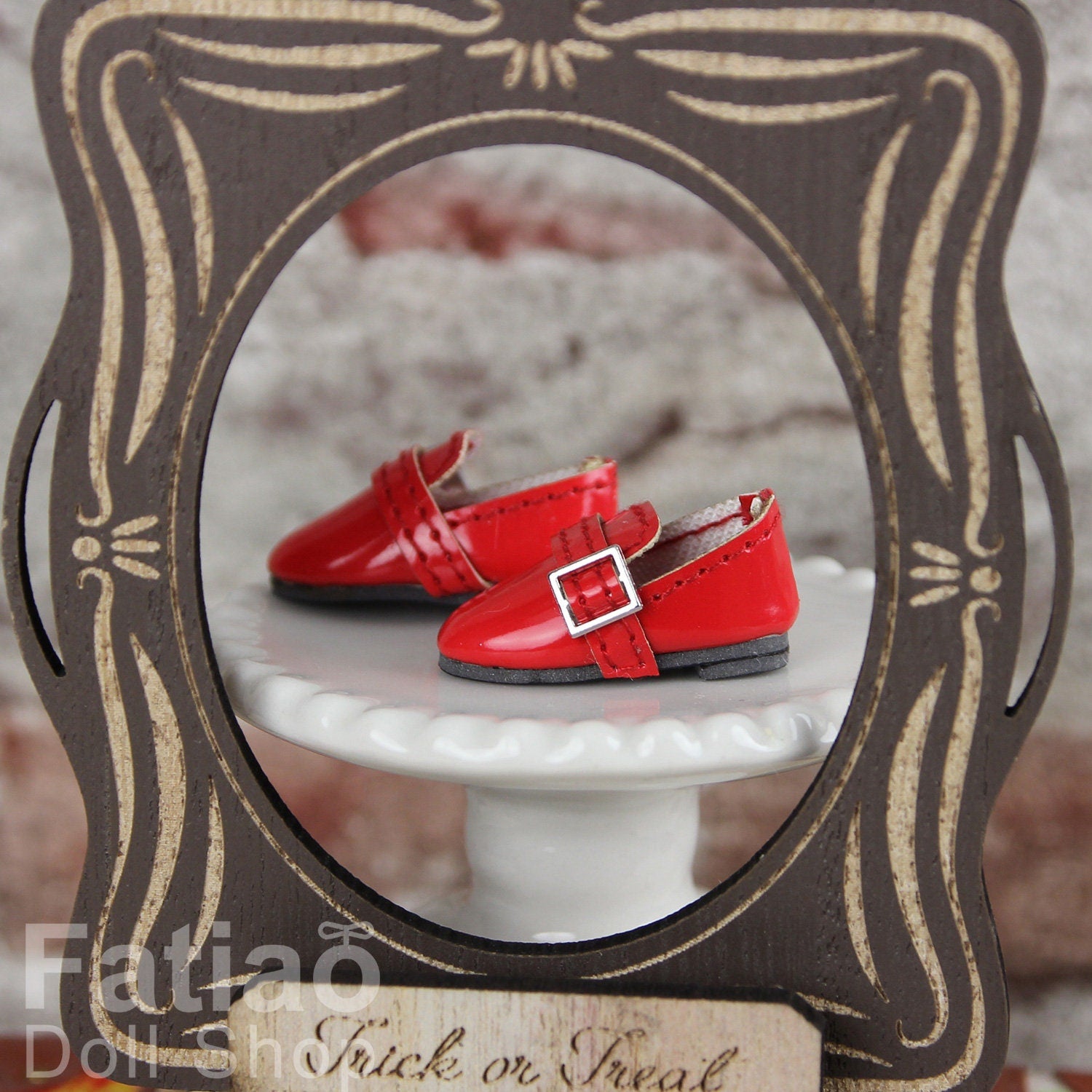 Fatiao - New Lati Yellow Pukifee BJD Doll Patent leather Shoes - Square button (Size 2.6cm)