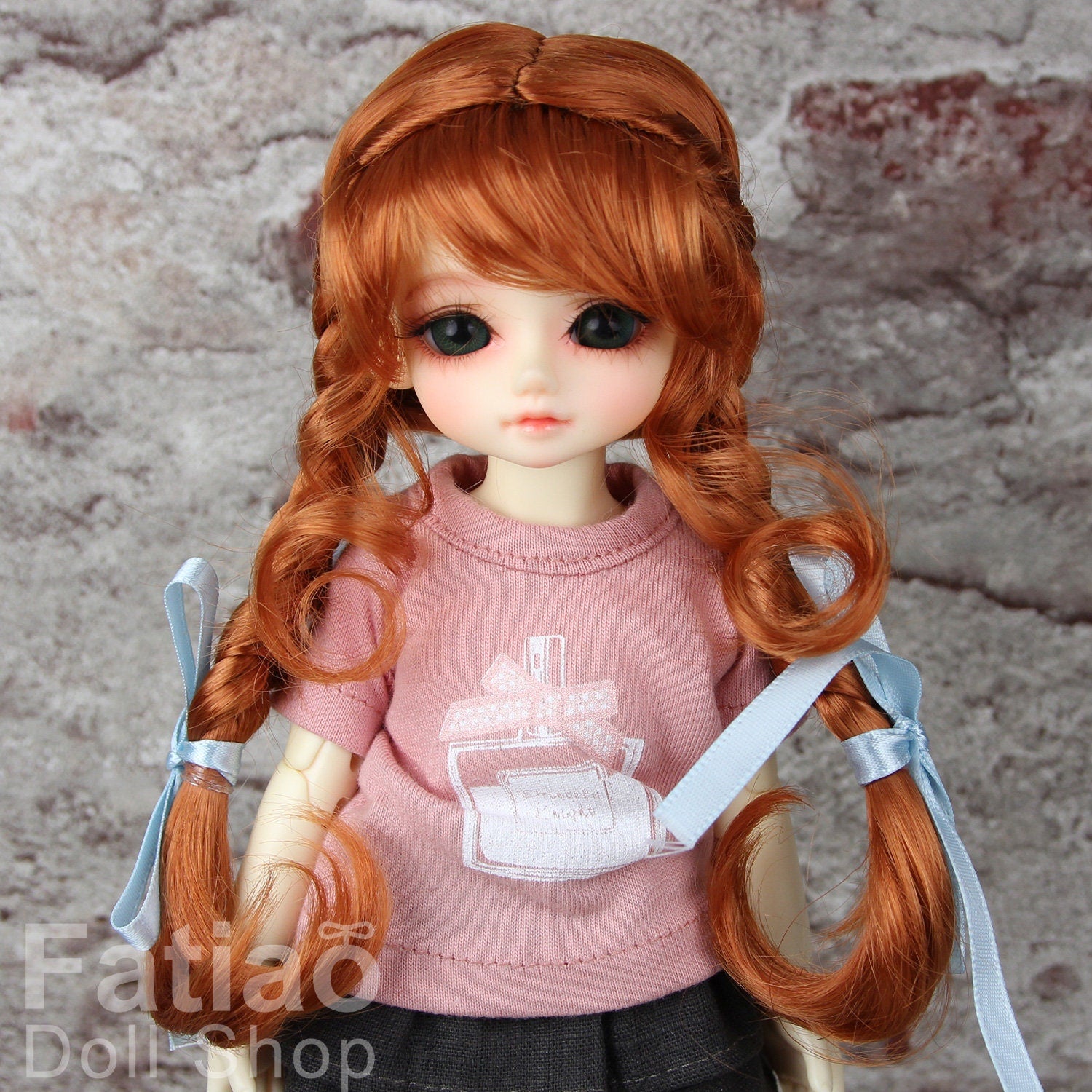 Fatiao - New Dolls Wig Dollfie Yo-SD 1/6 BJD 6-7" size - red orange