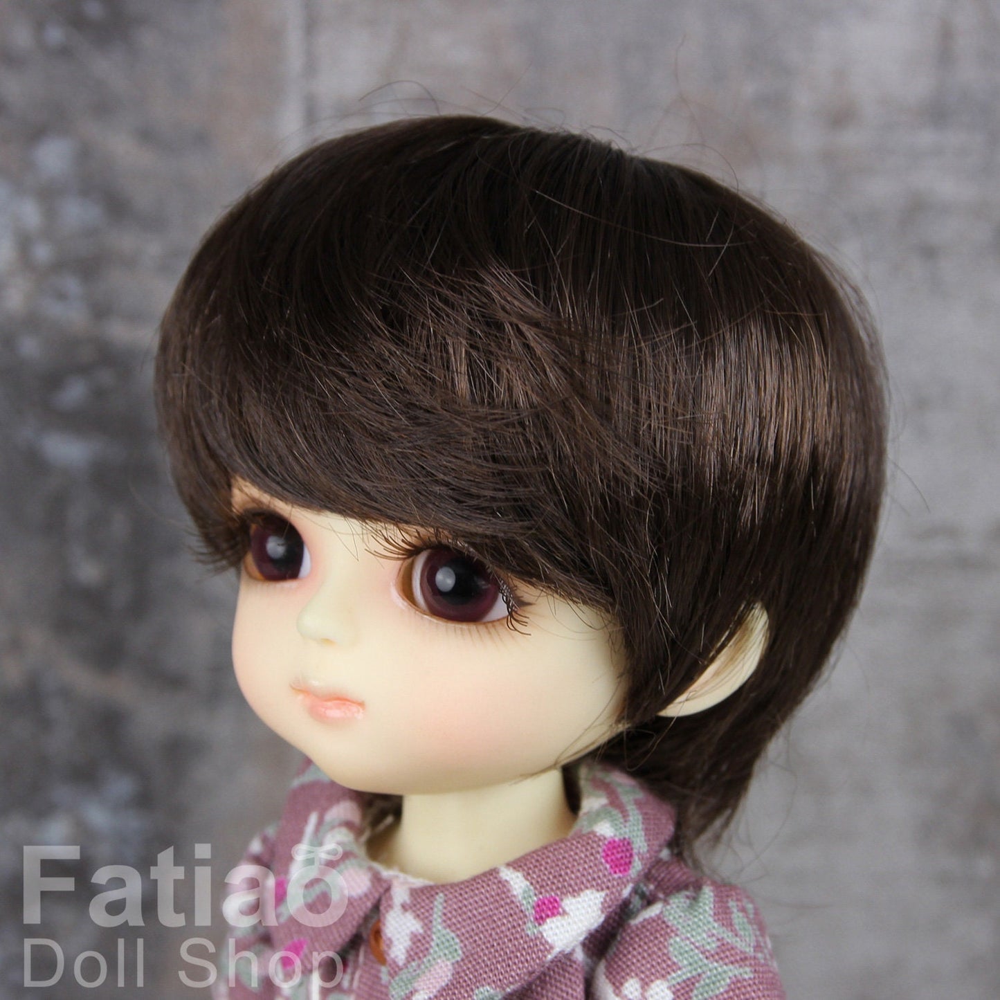 Fatiao - Dollfie Lati Yellow Pukifee 5-6" Angel Doll Wig Deep Brown