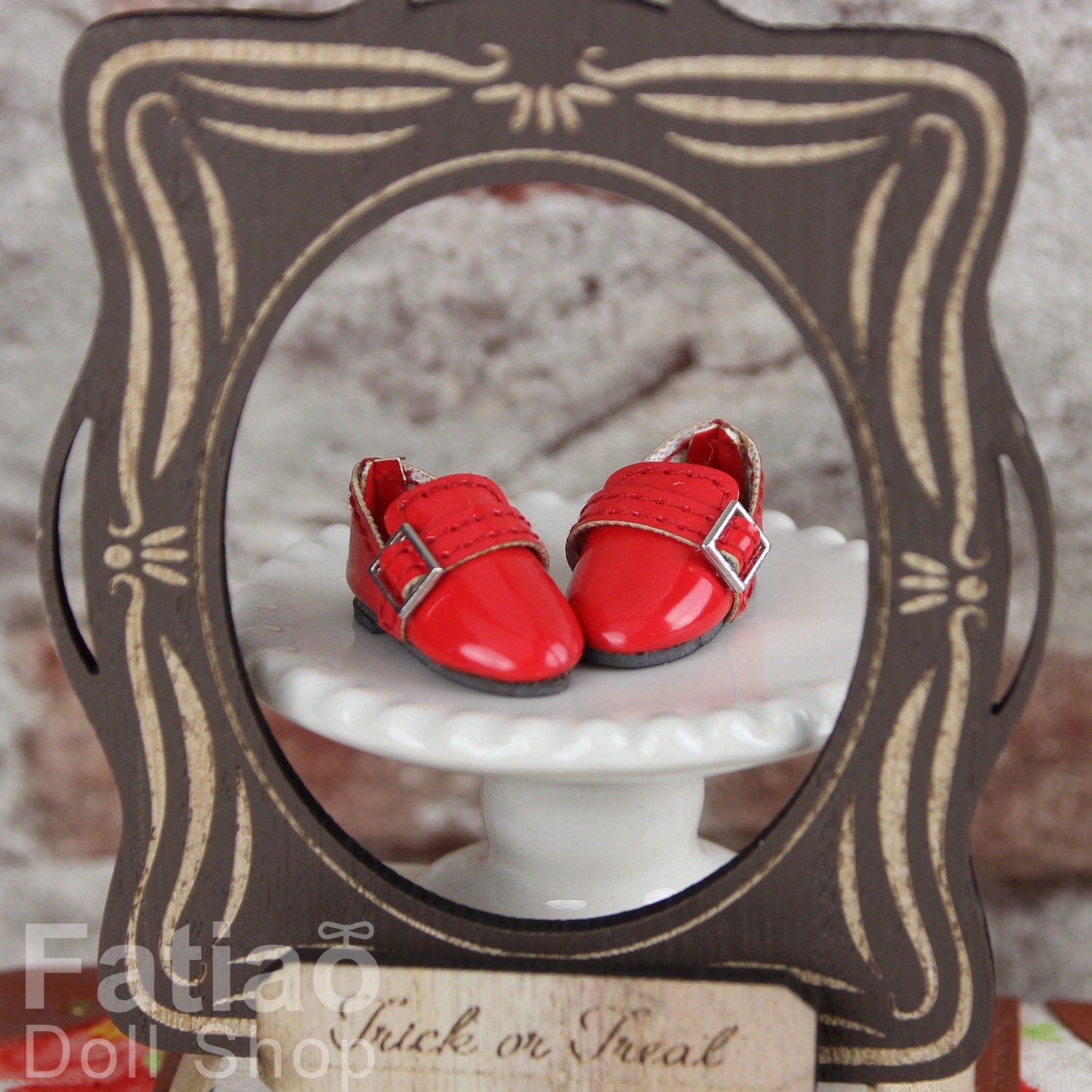 Fatiao - New Lati Yellow Pukifee BJD Doll Patent leather Shoes - Square button (Size 2.6cm)