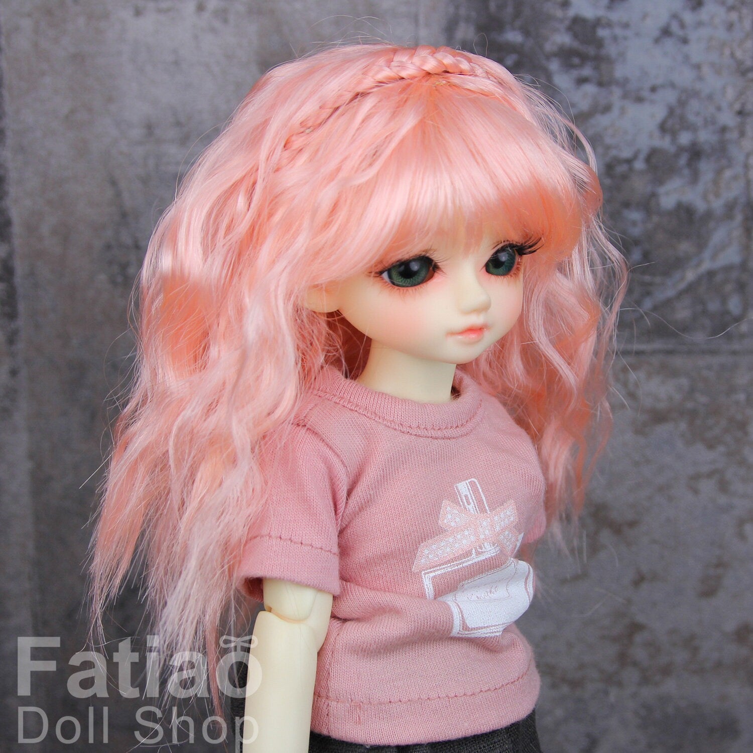 Fatiao - New Dolls Wig Dollfie Yo-SD 1/6 BJD 6-7" size - Pink orange