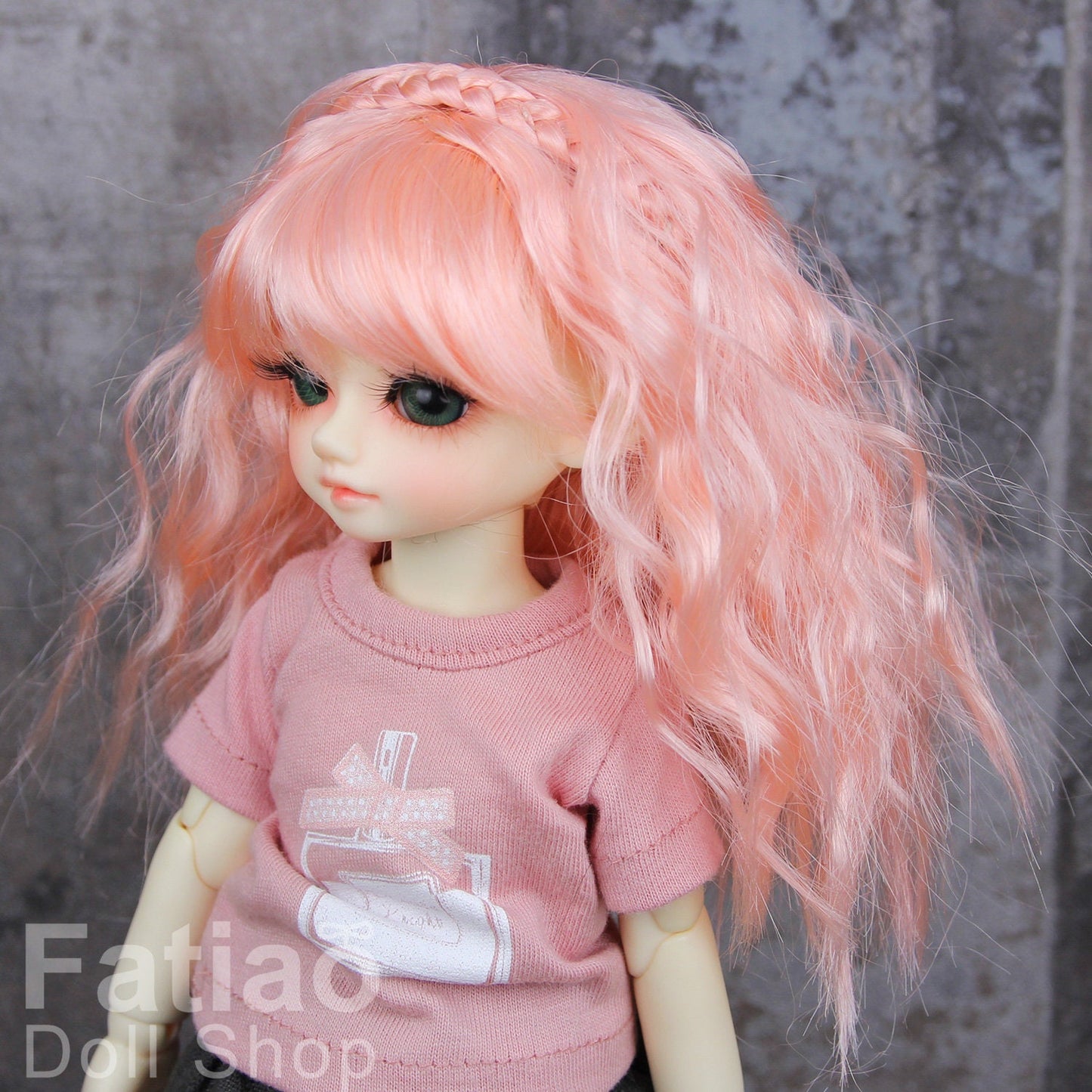 Fatiao - New Dolls Wig Dollfie Yo-SD 1/6 BJD 6-7" size - Pink orange