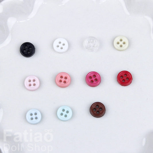 6mm Tiny Round 4-Hole Plastic mini Buttons 10pcs/set for doll BJD Blythe Pullip