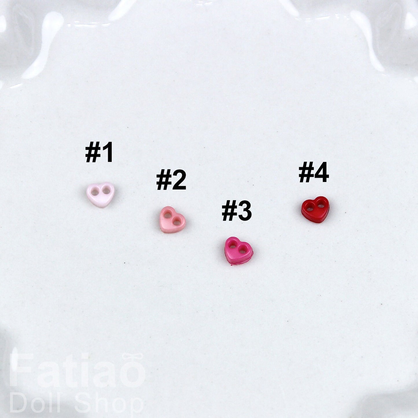 4mm Tiny Heart Plastic mini Buttons 10pcs/set for doll BJD Blythe Pullip