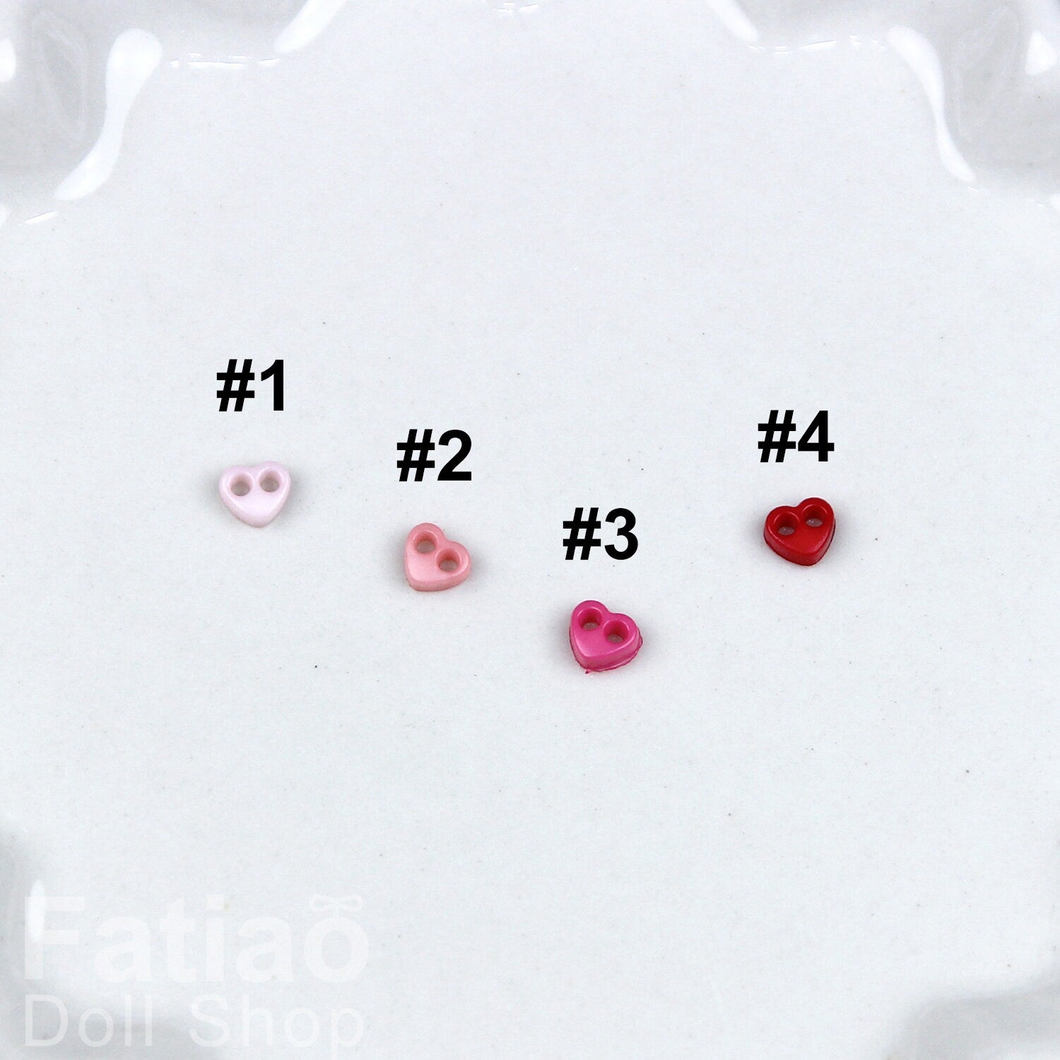 4mm Tiny Heart Plastic mini Buttons 10pcs/set for doll BJD Blythe Pullip