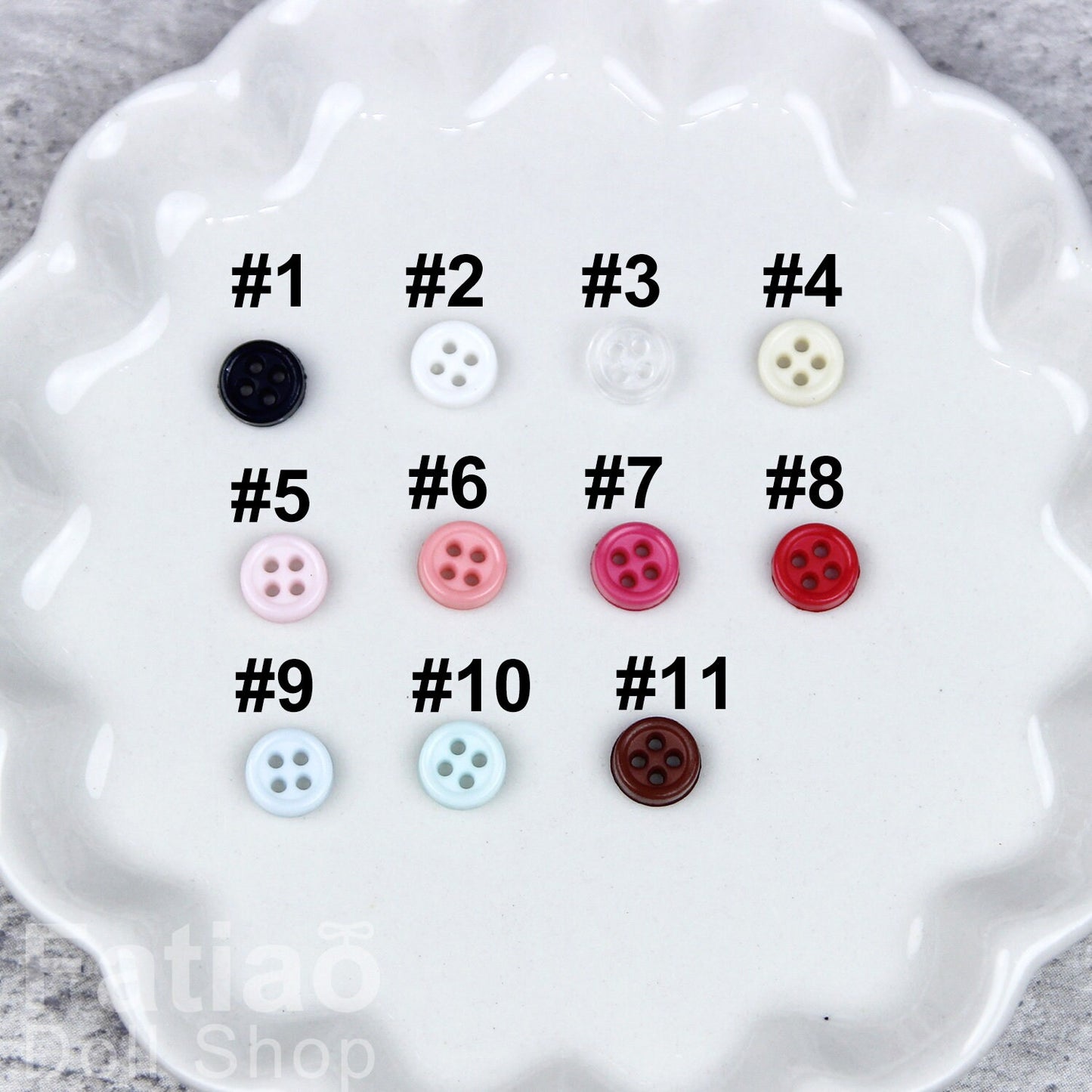 6mm Tiny Round 4-Hole Plastic mini Buttons 10pcs/set for doll BJD Blythe Pullip