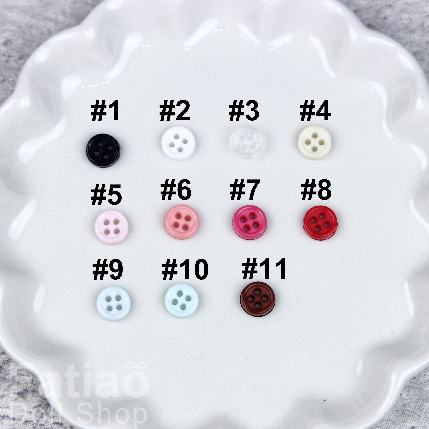 6mm Tiny Round 4-Hole Plastic mini Buttons 10pcs/set for doll BJD Blythe Pullip