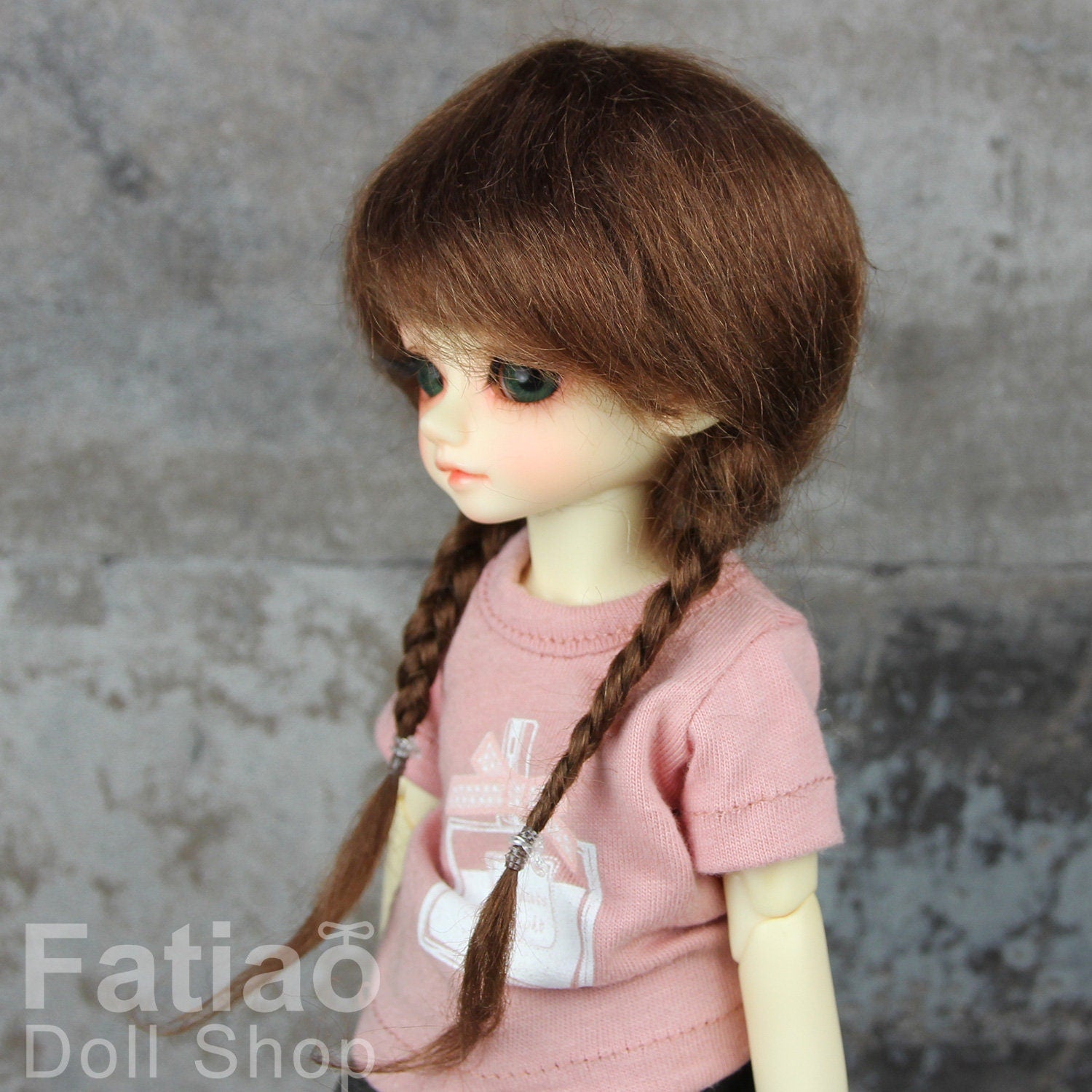 Fatiao - New Dollfie Yo-SD 1/6 BJD Mohair Dolls Wig 6-7 inch - Brown