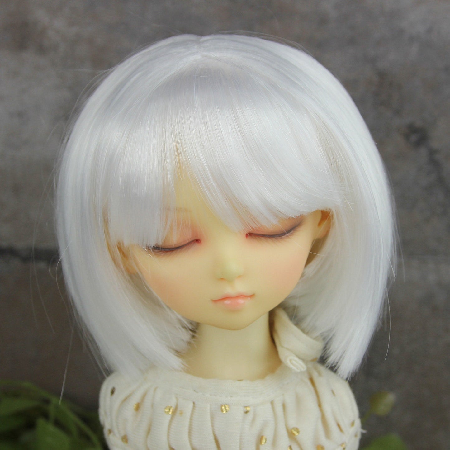 Fatiao - New Dollfie MSD Kaye Wiggs 1/4 BJD Size 7-8 inch Dolls Wig - white