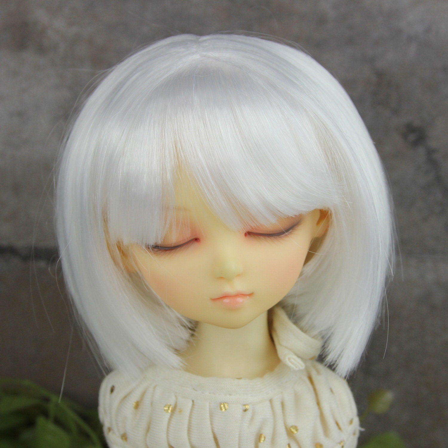 Fatiao - New Dollfie MSD Kaye Wiggs 1/4 BJD Size 7-8 inch Dolls Wig - white
