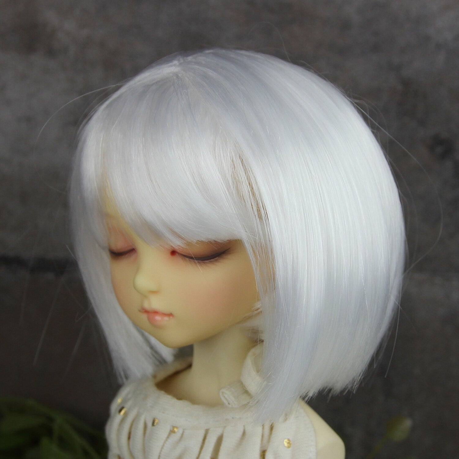 Fatiao - New Dollfie MSD Kaye Wiggs 1/4 BJD Size 7-8 inch Dolls Wig - white