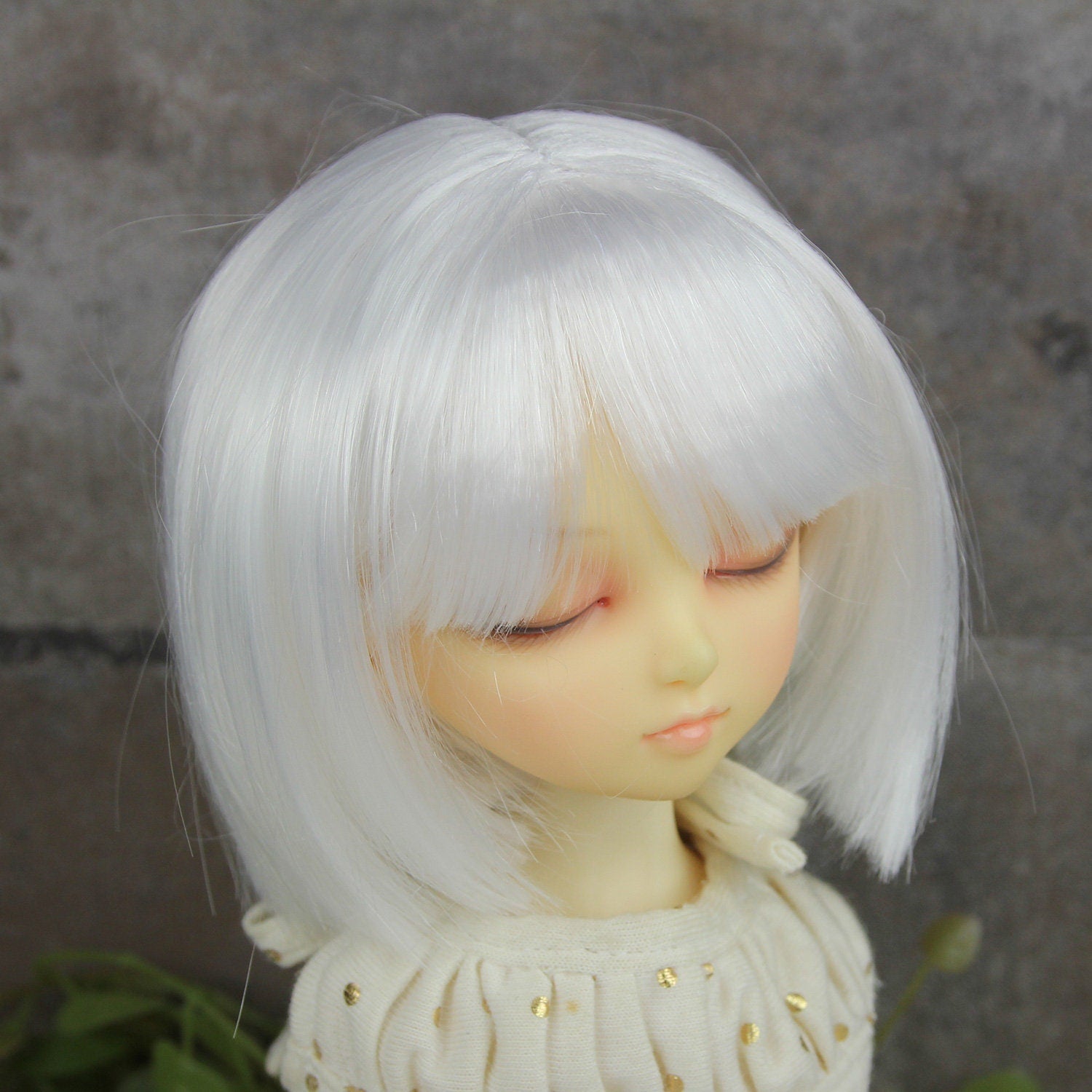 Fatiao - New Dollfie MSD Kaye Wiggs 1/4 BJD Size 7-8 inch Dolls Wig - white