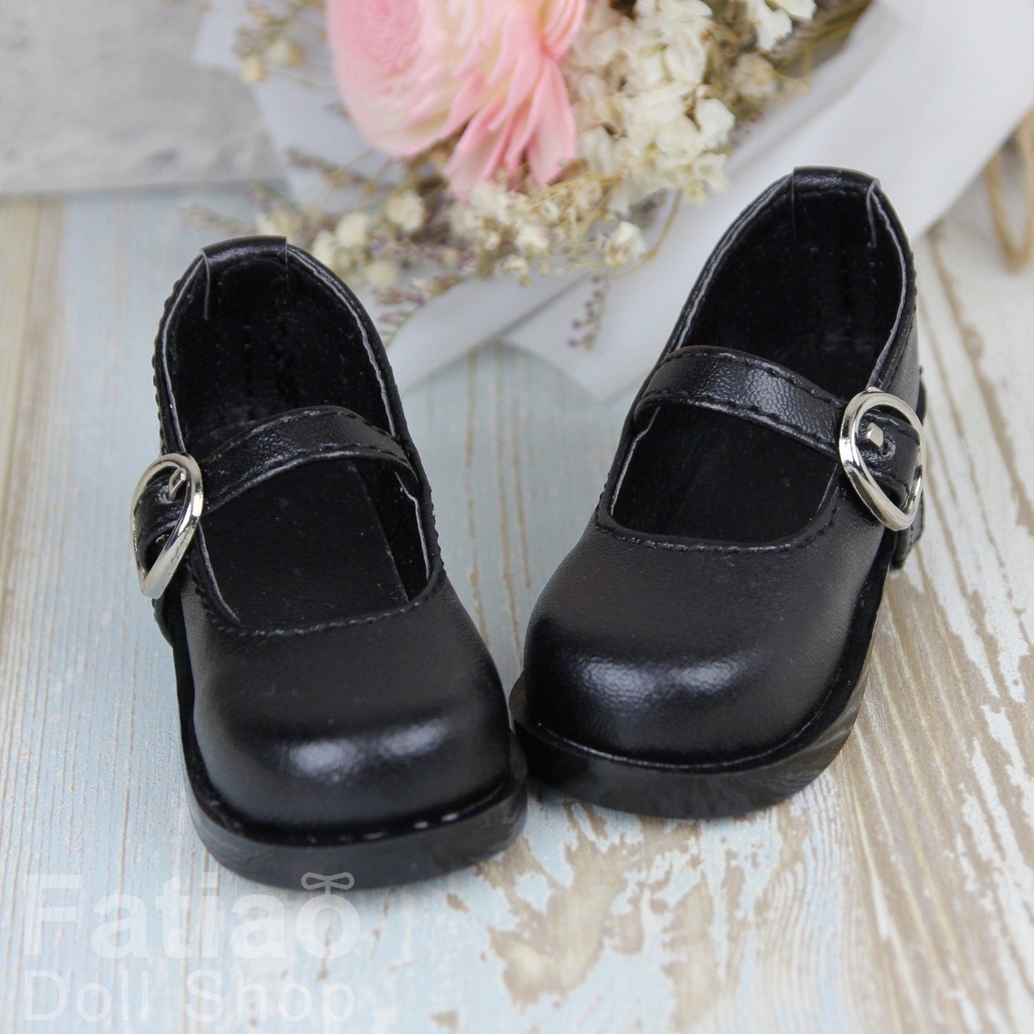 Fatiao - New 1/3 BJD Dollfie Dolls Mary Jane Shoes - Black (Size 6.5cm)