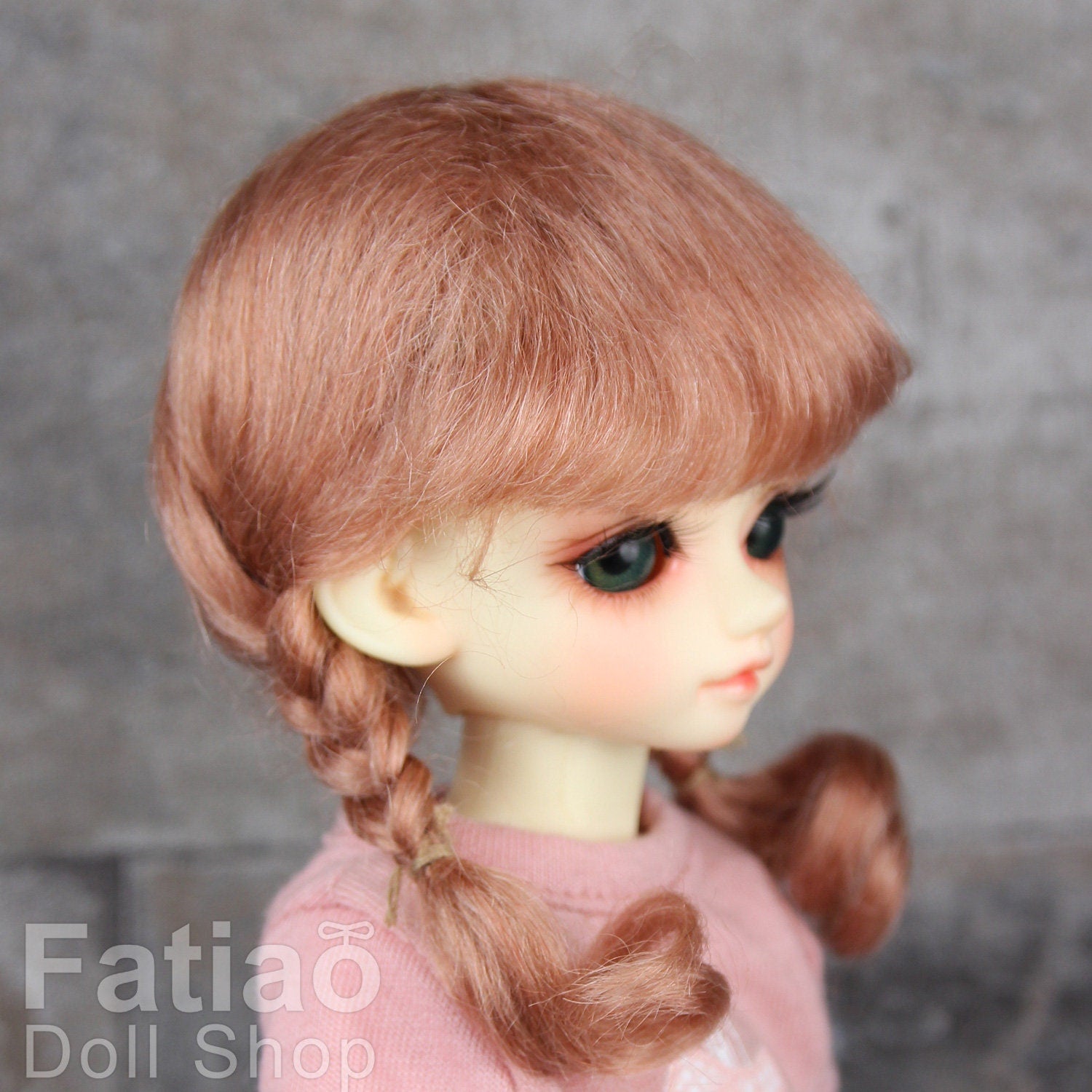 Fatiao - New Dollfie Yo-SD 1/6 BJD Mohair Dolls Wig 6-7 inch - Deep Pink