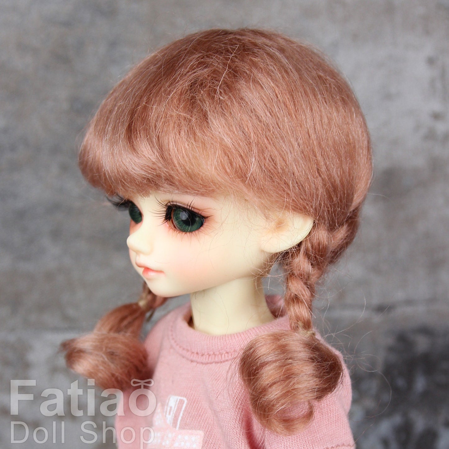 Fatiao - New Dollfie Yo-SD 1/6 BJD Mohair Dolls Wig 6-7 inch - Deep Pink