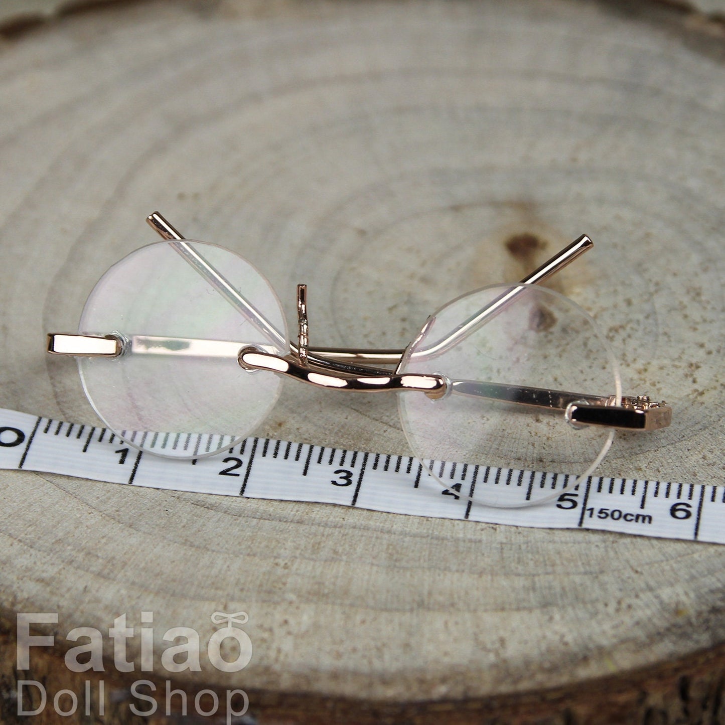 New fashion Rimless Frames Dolls Glasses fit 1/3 1/4 BJD SD MSD Super Dollfie - Gold
