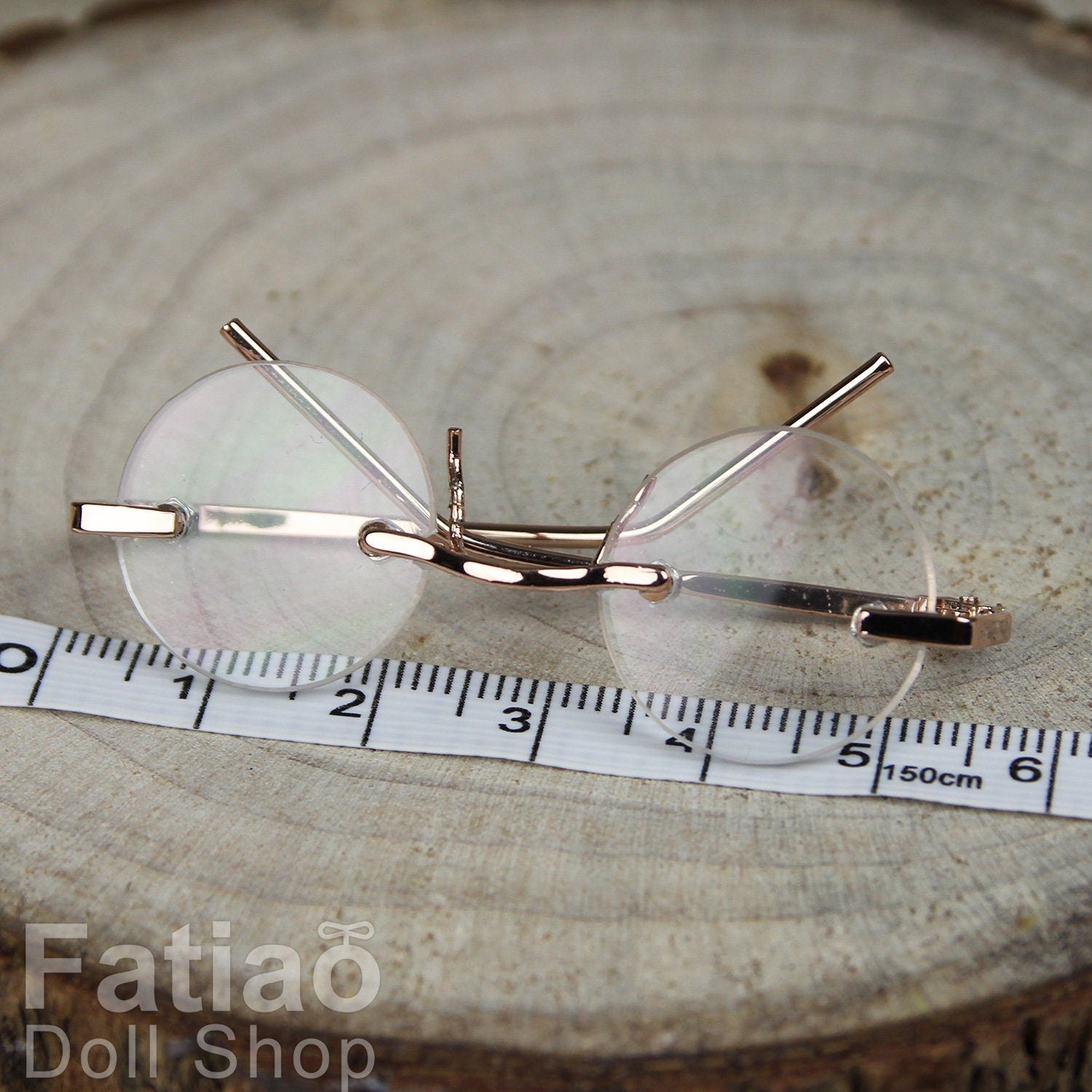 New fashion Rimless Frames Dolls Glasses fit 1/3 1/4 BJD SD MSD Super Dollfie - Gold
