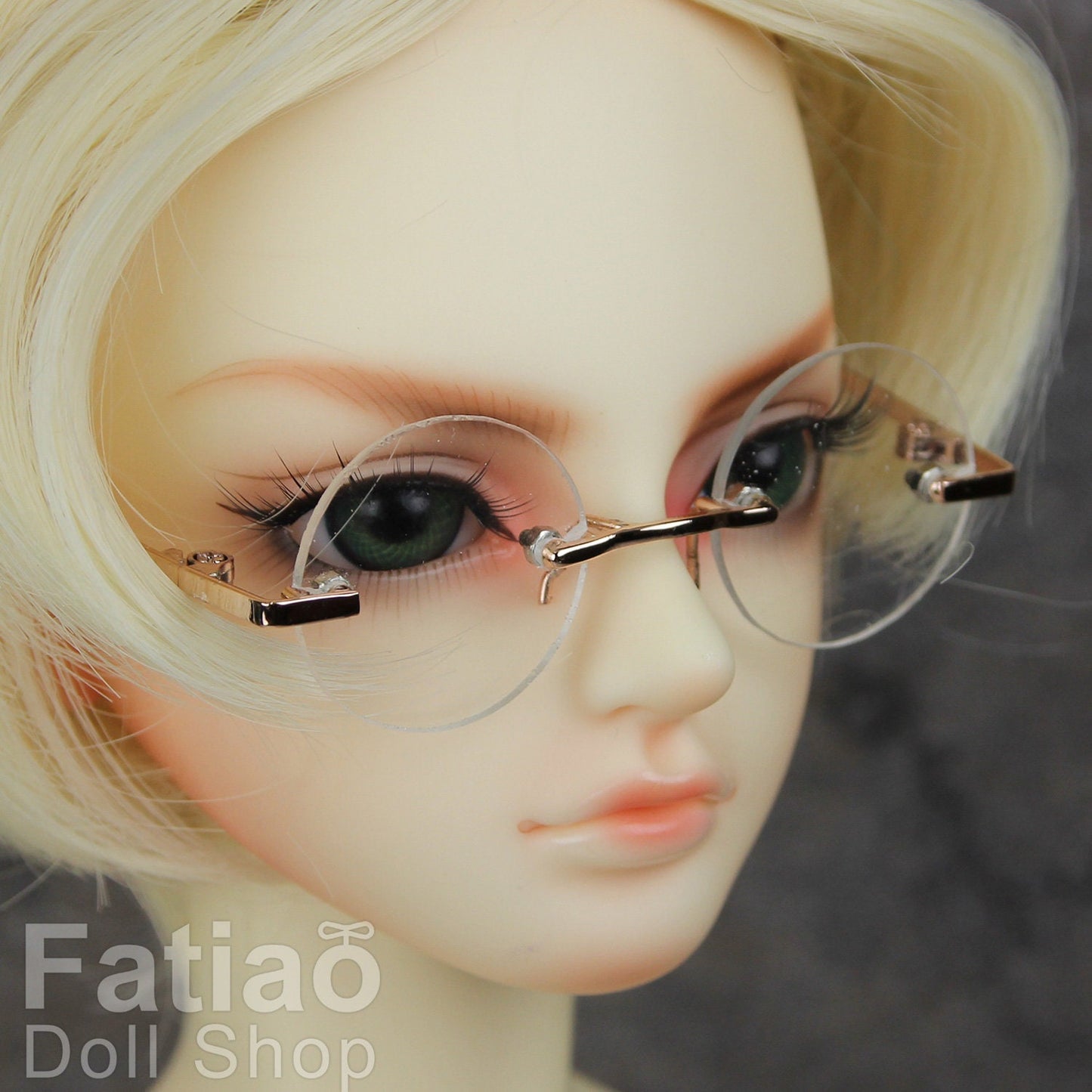 New fashion Rimless Frames Dolls Glasses fit 1/3 1/4 BJD SD MSD Super Dollfie - Gold