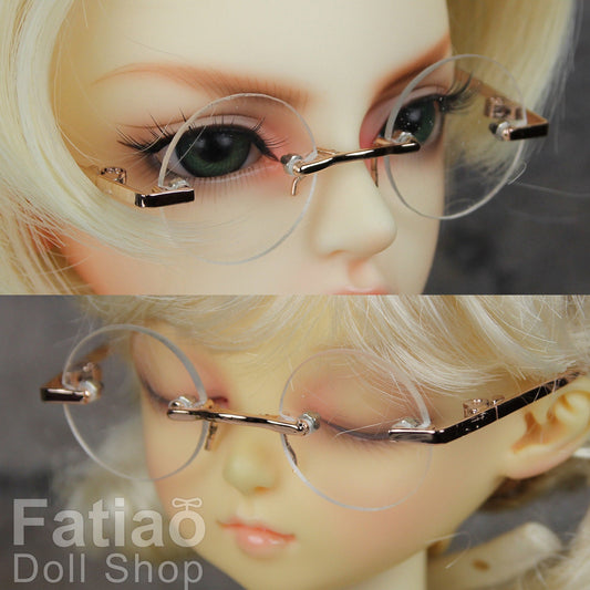 New fashion Rimless Frames Dolls Glasses fit 1/3 1/4 BJD SD MSD Super Dollfie - Gold