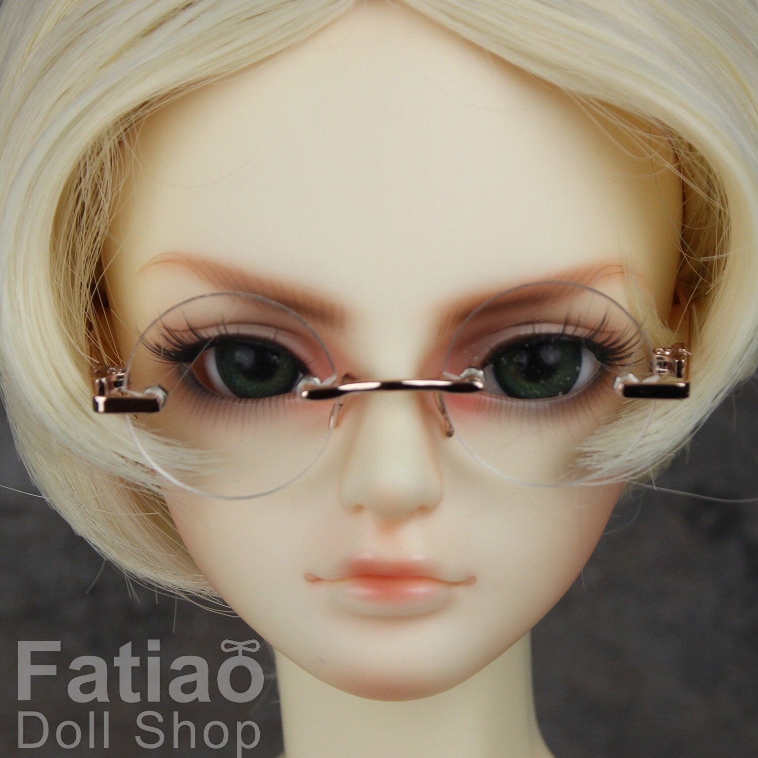 New fashion Rimless Frames Dolls Glasses fit 1/3 1/4 BJD SD MSD Super Dollfie - Gold