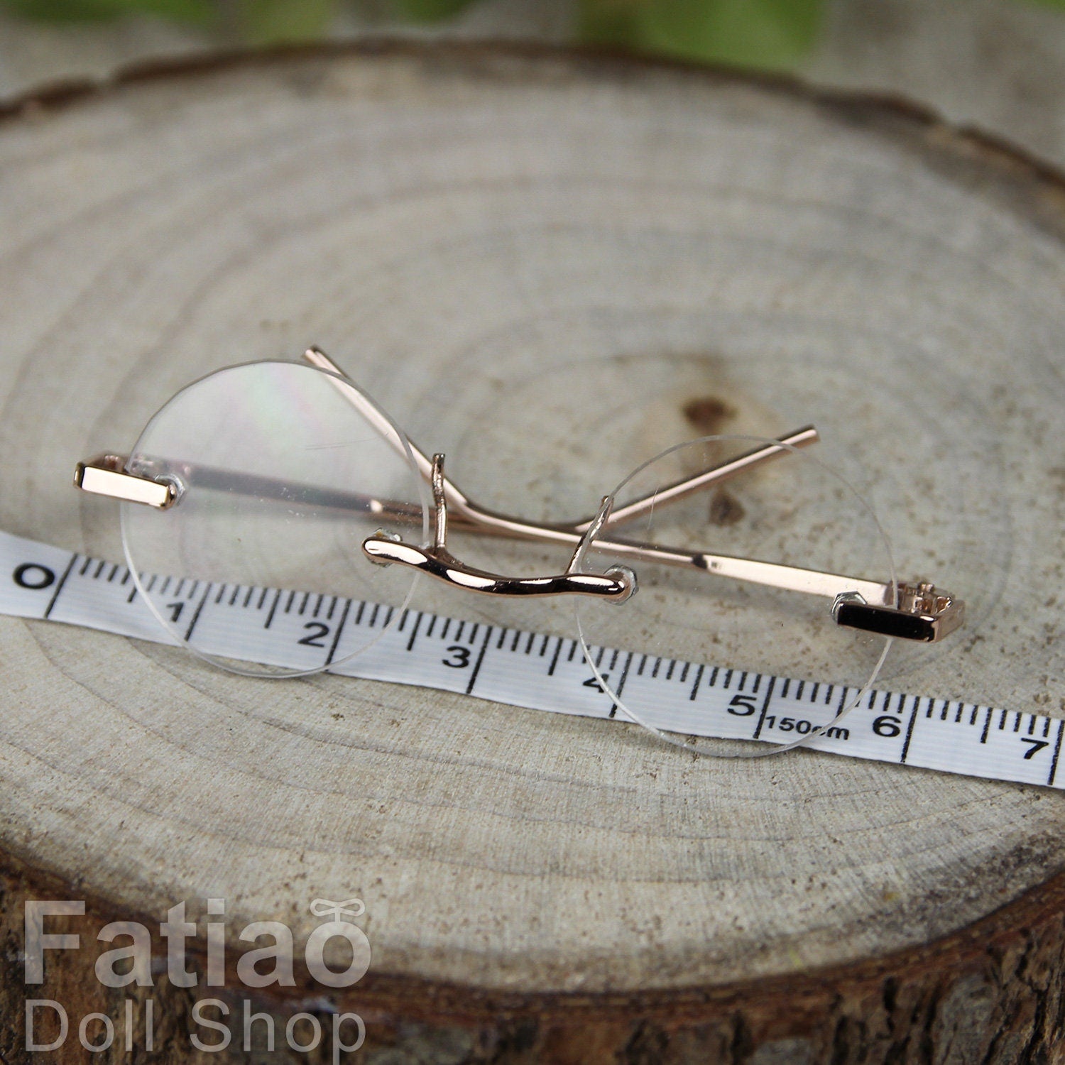 New fashion Rimless Frames Dolls Glasses fit 1/3 1/4 BJD SD MSD Super Dollfie - Gold