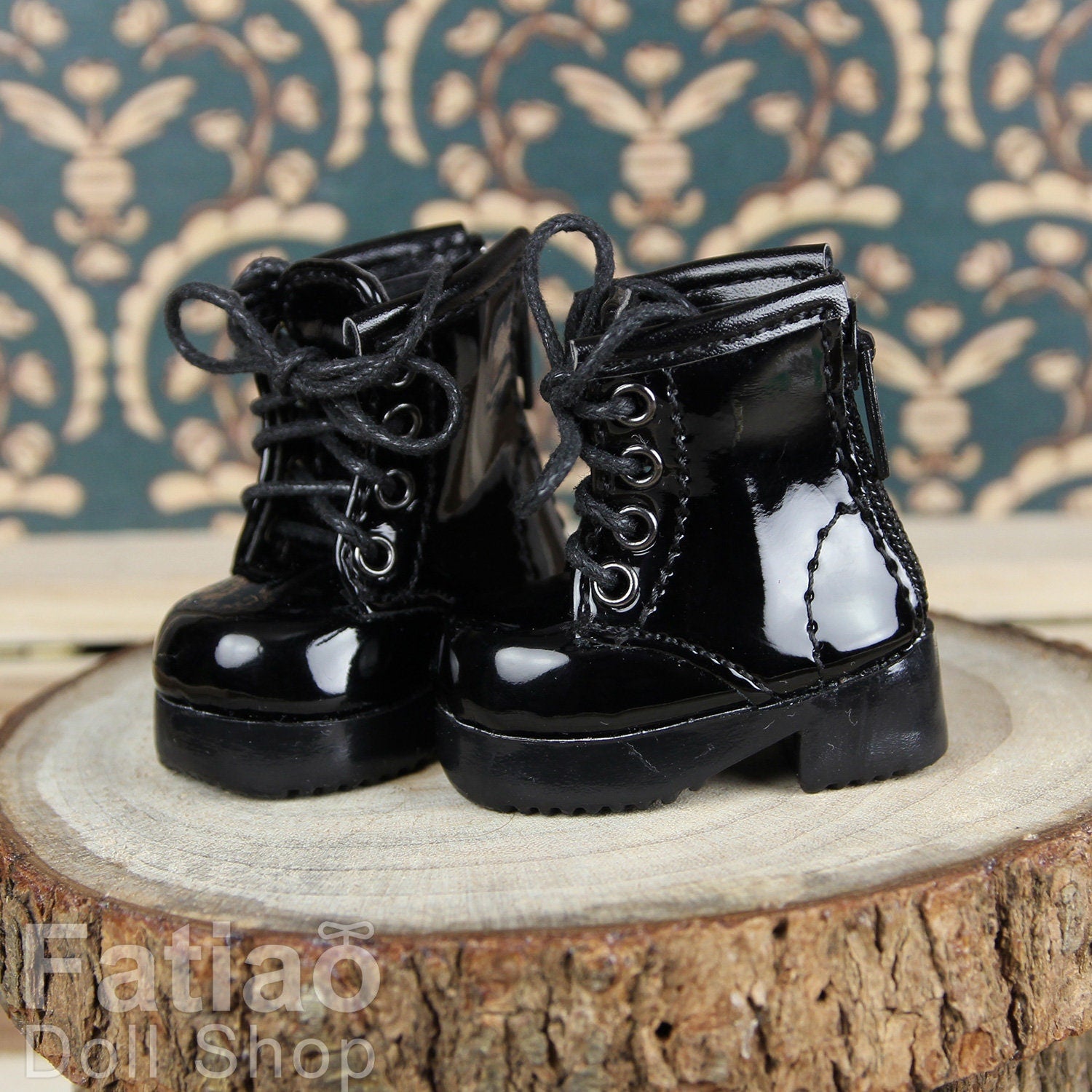 Fatiao - New Dollfie Yo-SD 1/6 BJD Doll Shoes Boots - Black (Size 4.5cm)