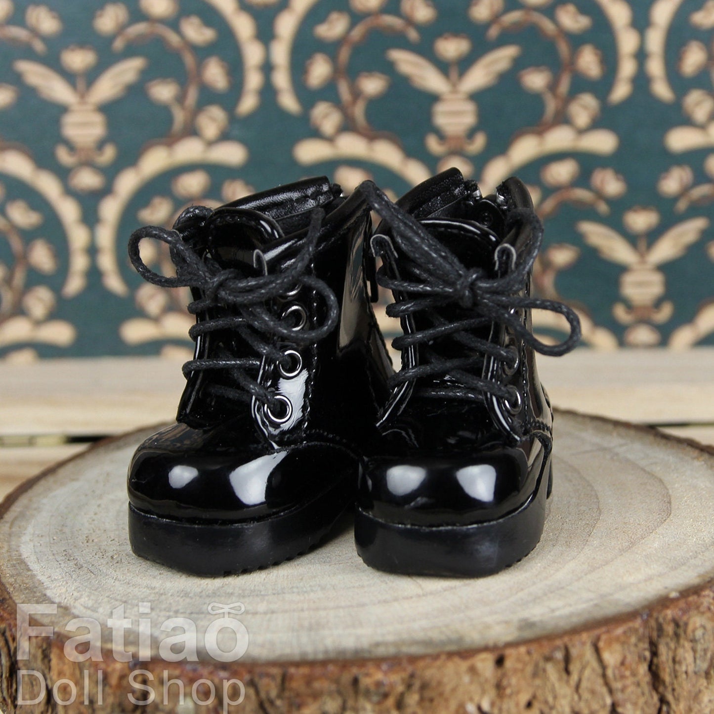 Fatiao - New Dollfie Yo-SD 1/6 BJD Doll Shoes Boots - Black (Size 4.5cm)