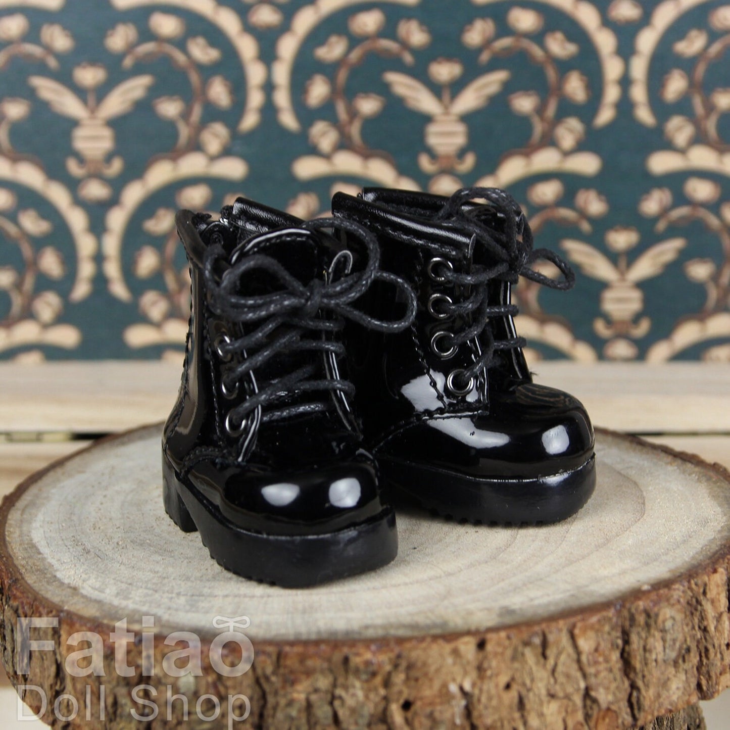 Fatiao - New Dollfie Yo-SD 1/6 BJD Doll Shoes Boots - Black (Size 4.5cm)
