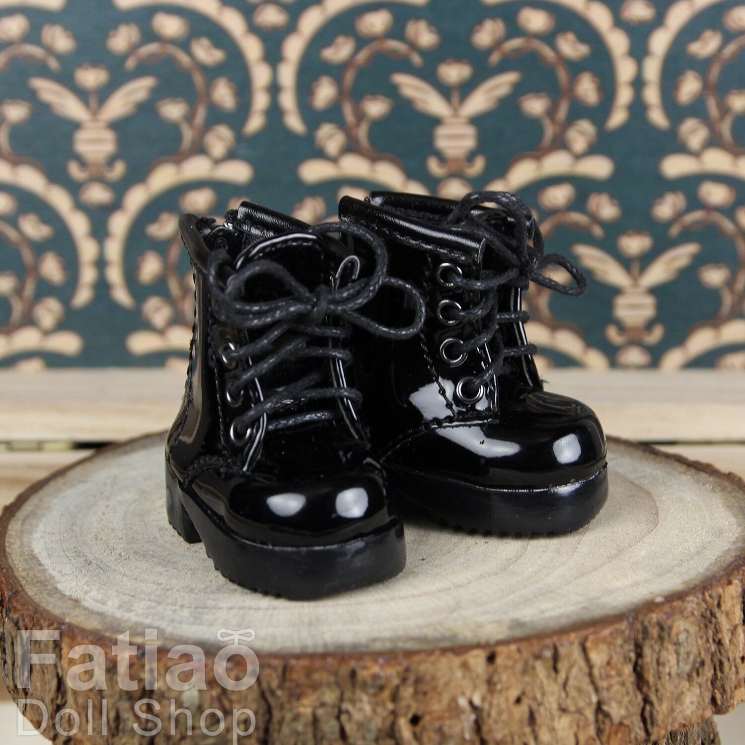 Fatiao - New Dollfie Yo-SD 1/6 BJD Doll Shoes Boots - Black (Size 4.5cm)