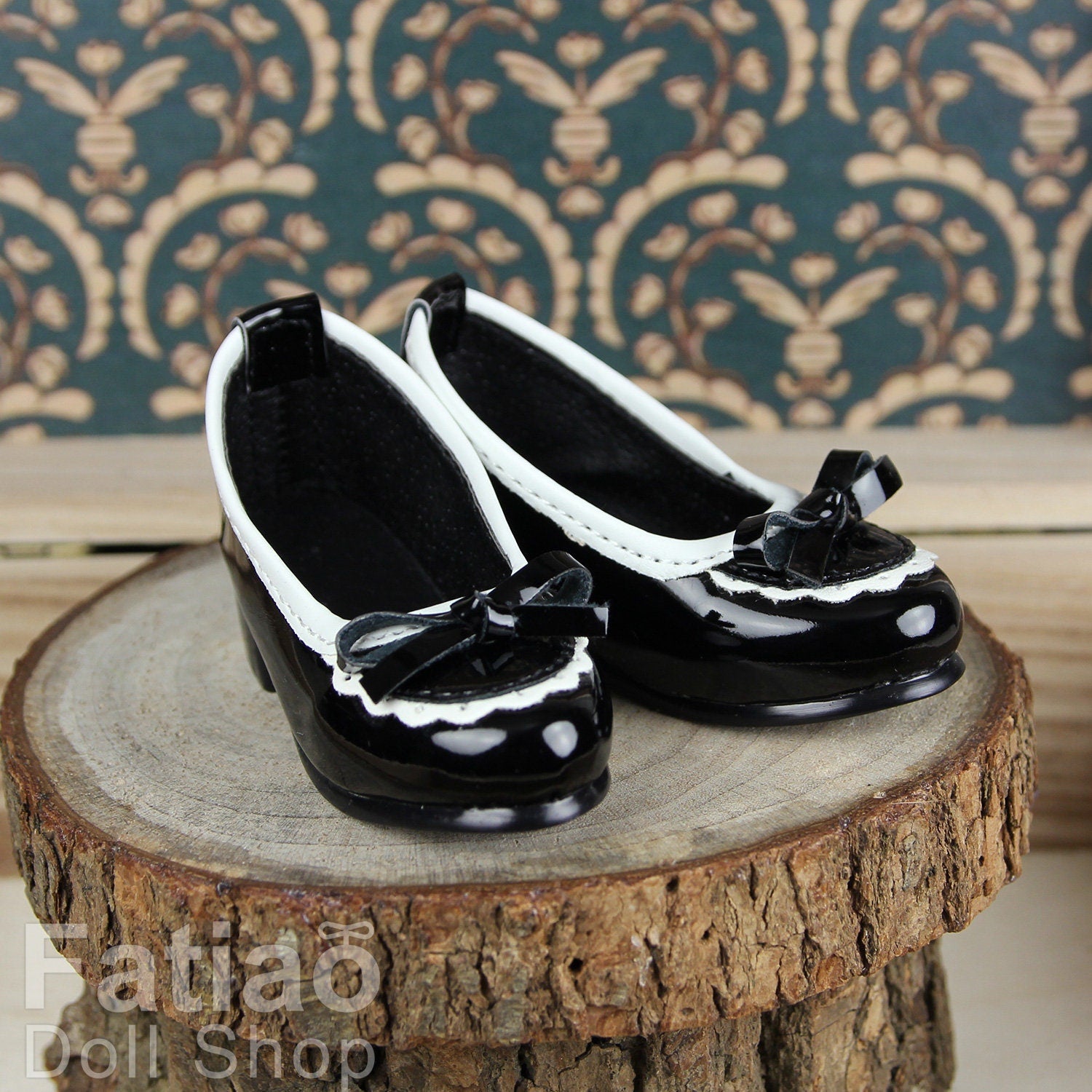 Fatiao - New 1/4 BJD MSD Dollfie Dolls Mary Jane Shoes - Black (Size 5.5cm)